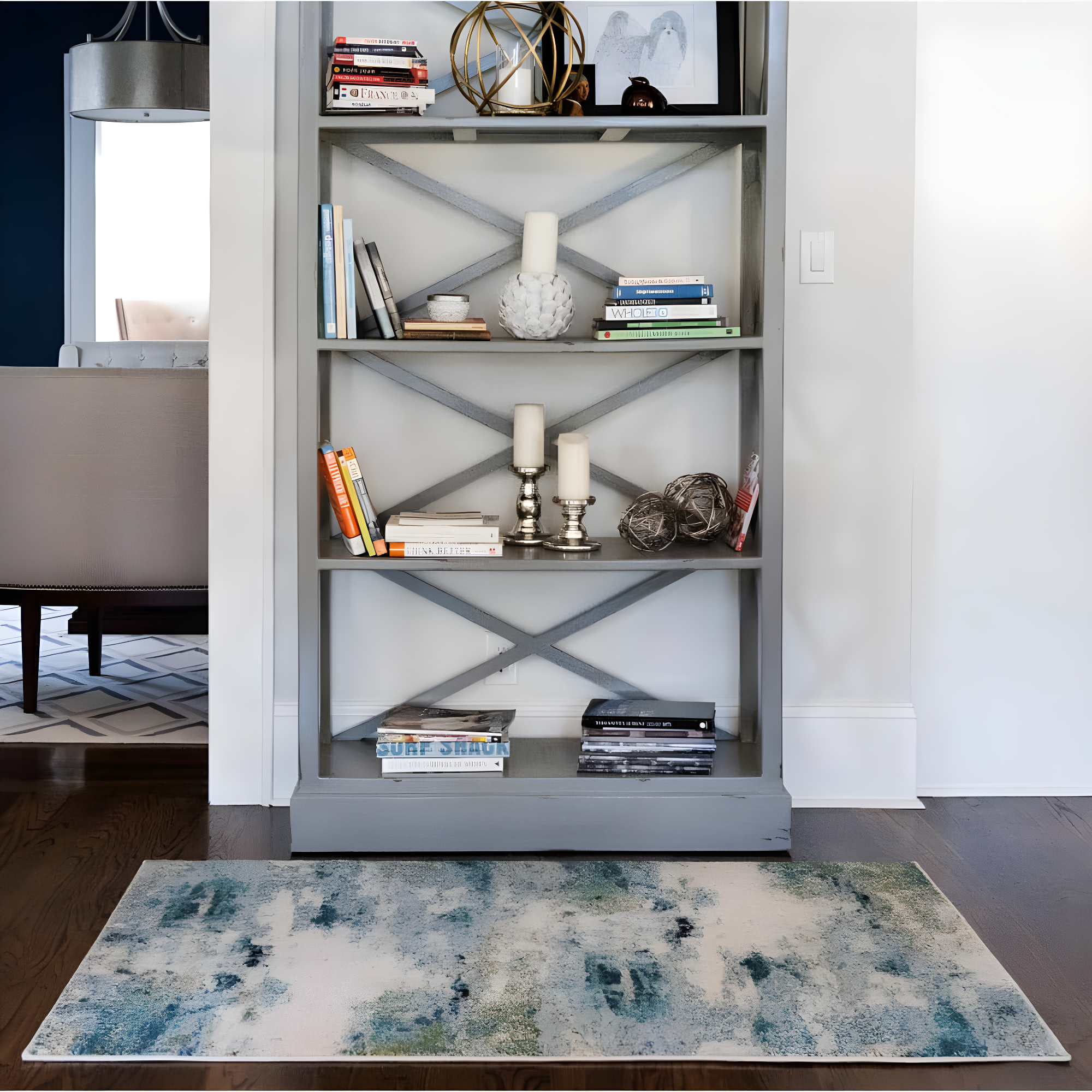 Unique Loom Chromatic Collection Area Rug - Avalon (8' x 10' Rectangle Light Blue/Gray)
