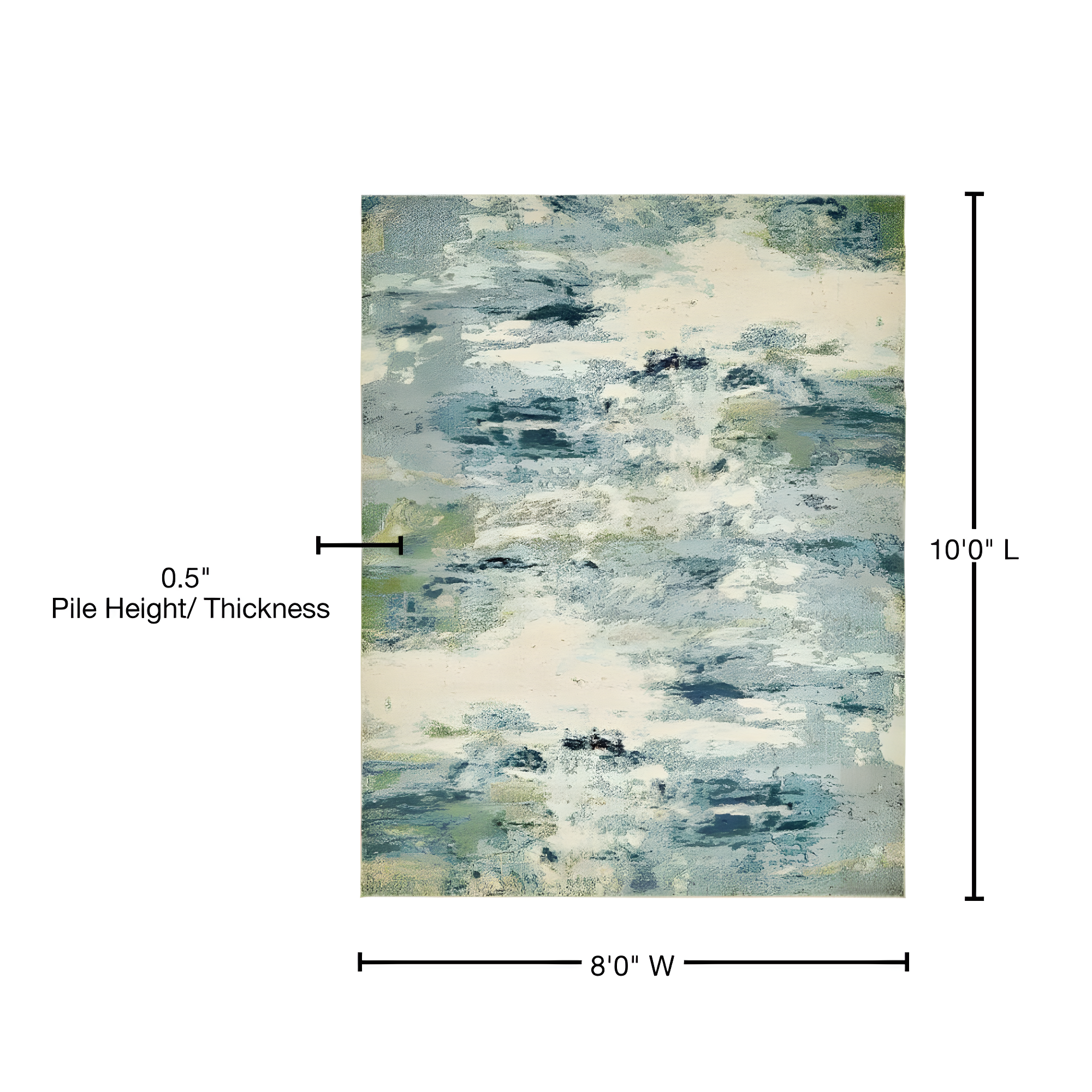 Unique Loom Chromatic Collection Area Rug - Avalon (8' x 10' Rectangle Light Blue/Gray)