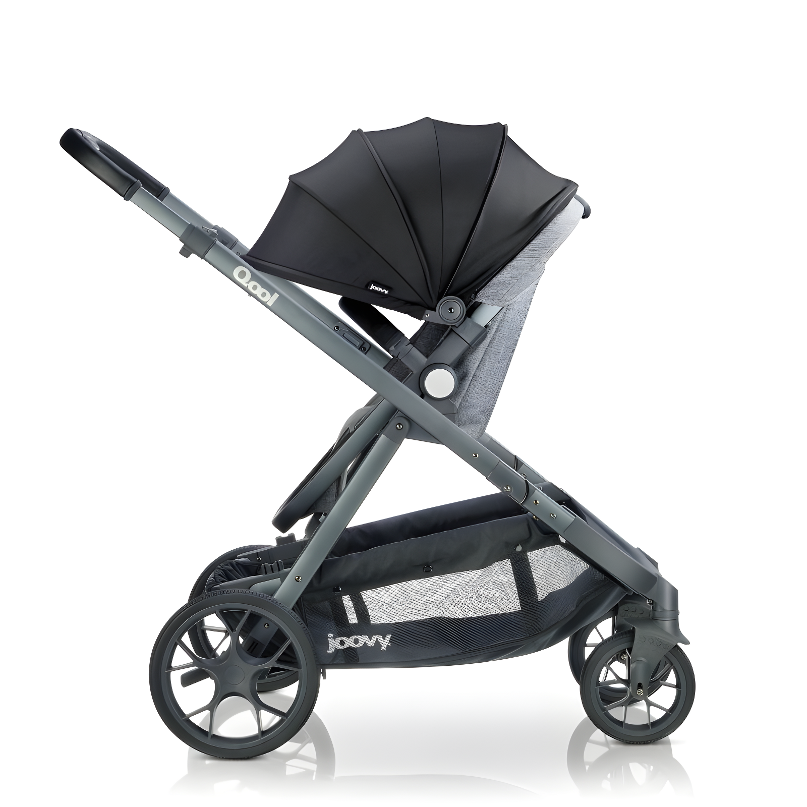 Joovy Qool Convertible Modular Single Double Triple Stroller - Gray