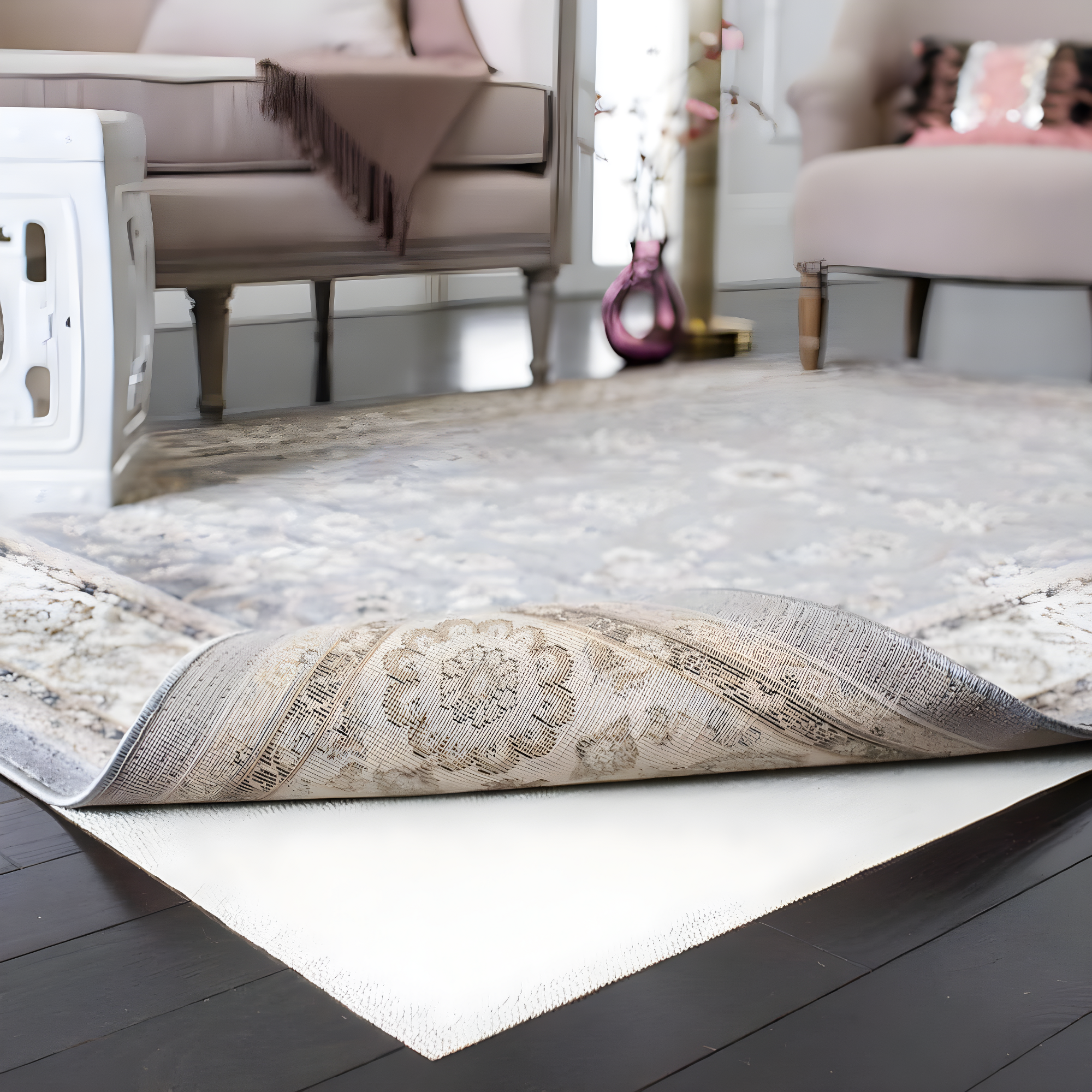 Ultra Pad PAD121 Power Loomed Indoor Rug Pad - White - 8' x 8' - Safavieh