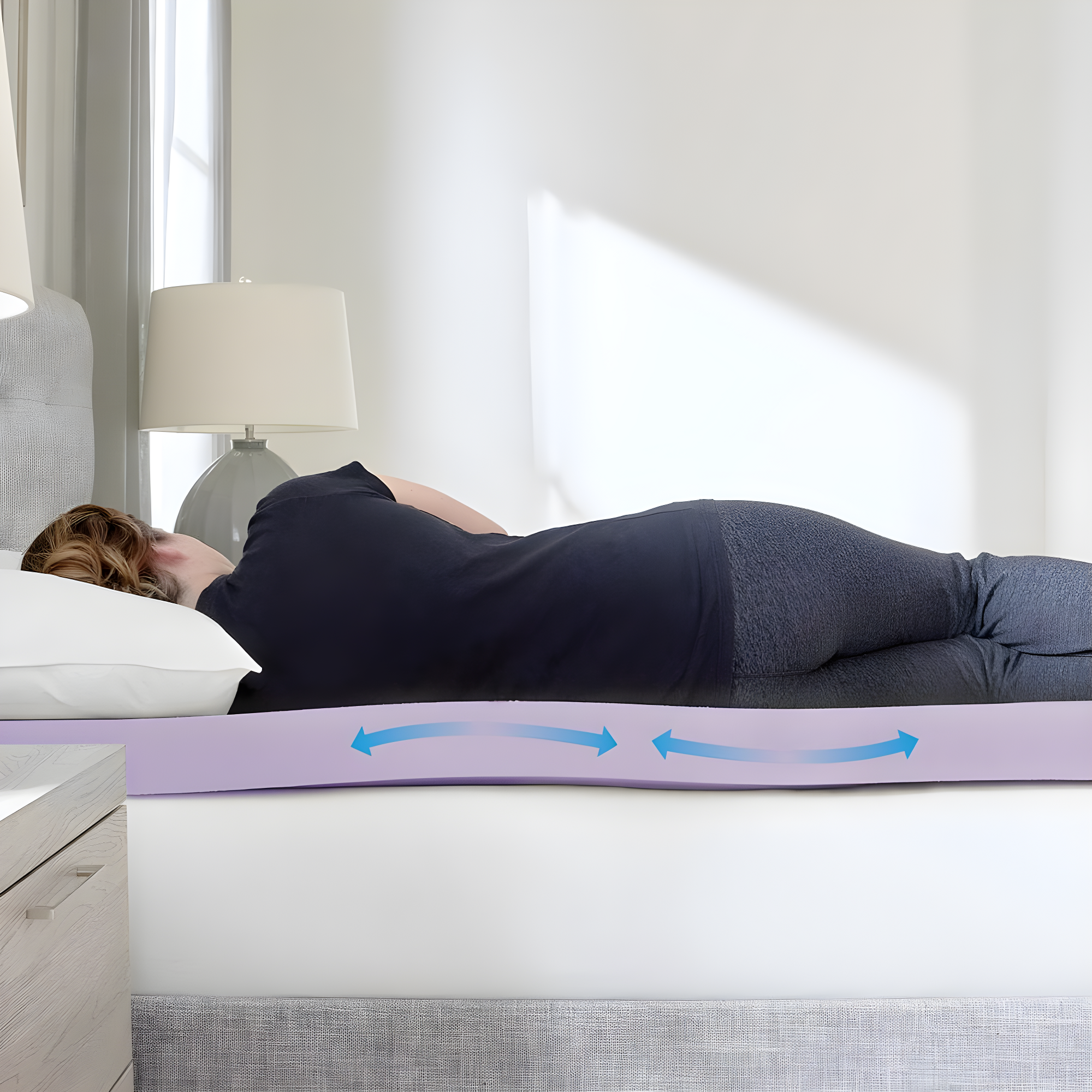 BodiPEDIC 3" Lavender Infused Memory Foam Mattress Topper