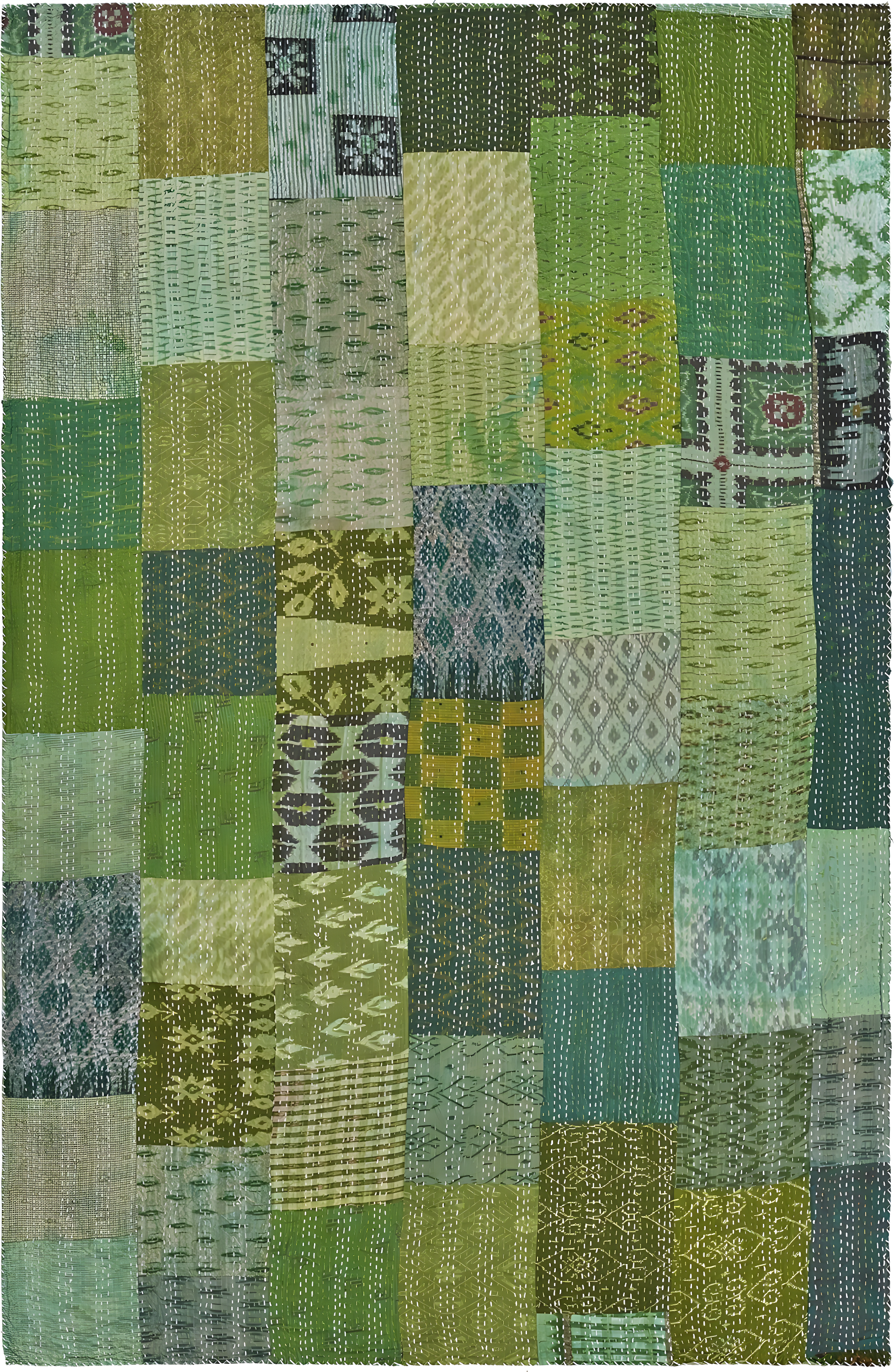 Rajani Home Handmade Kantha Silk Blend Throw Blanket