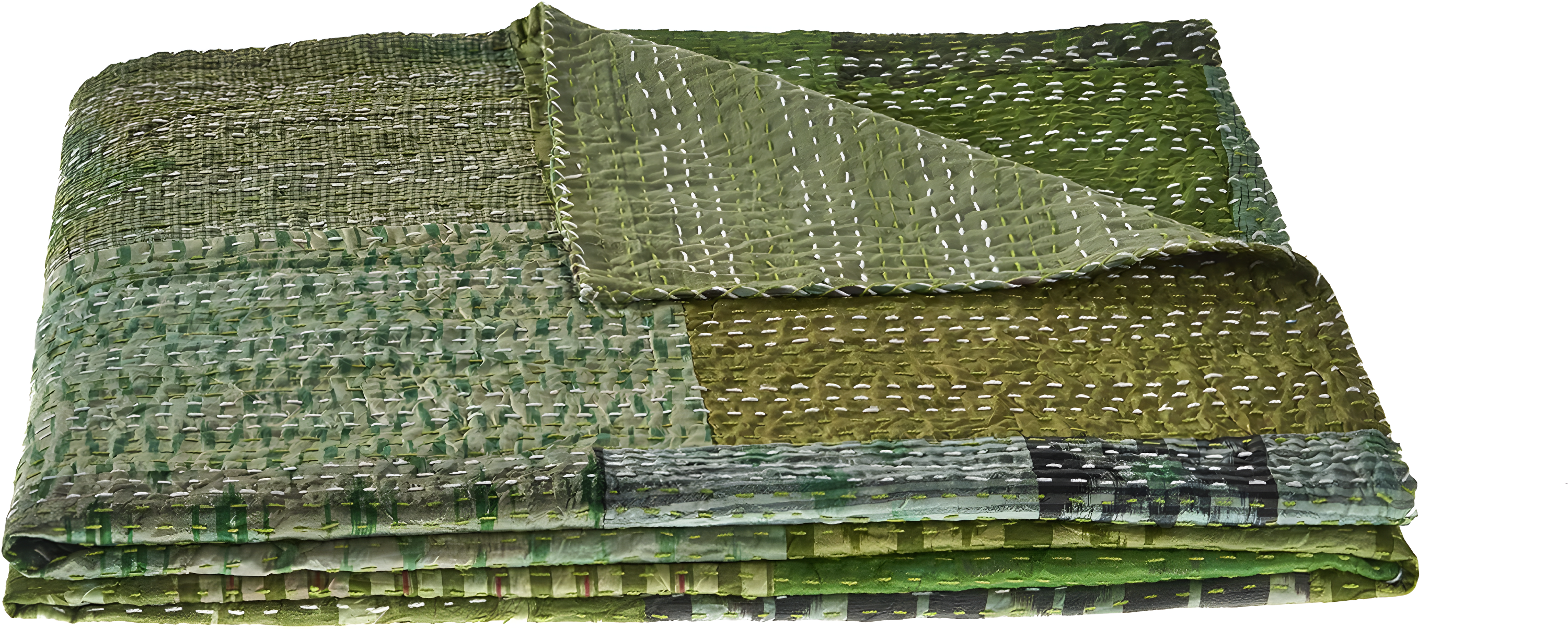 Rajani Home Handmade Kantha Silk Blend Throw Blanket
