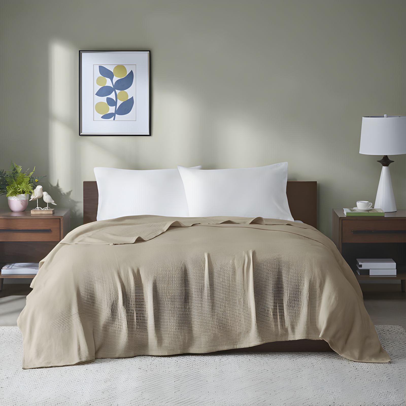 Madison Park Freshspun Basketweave Cotton Blanket