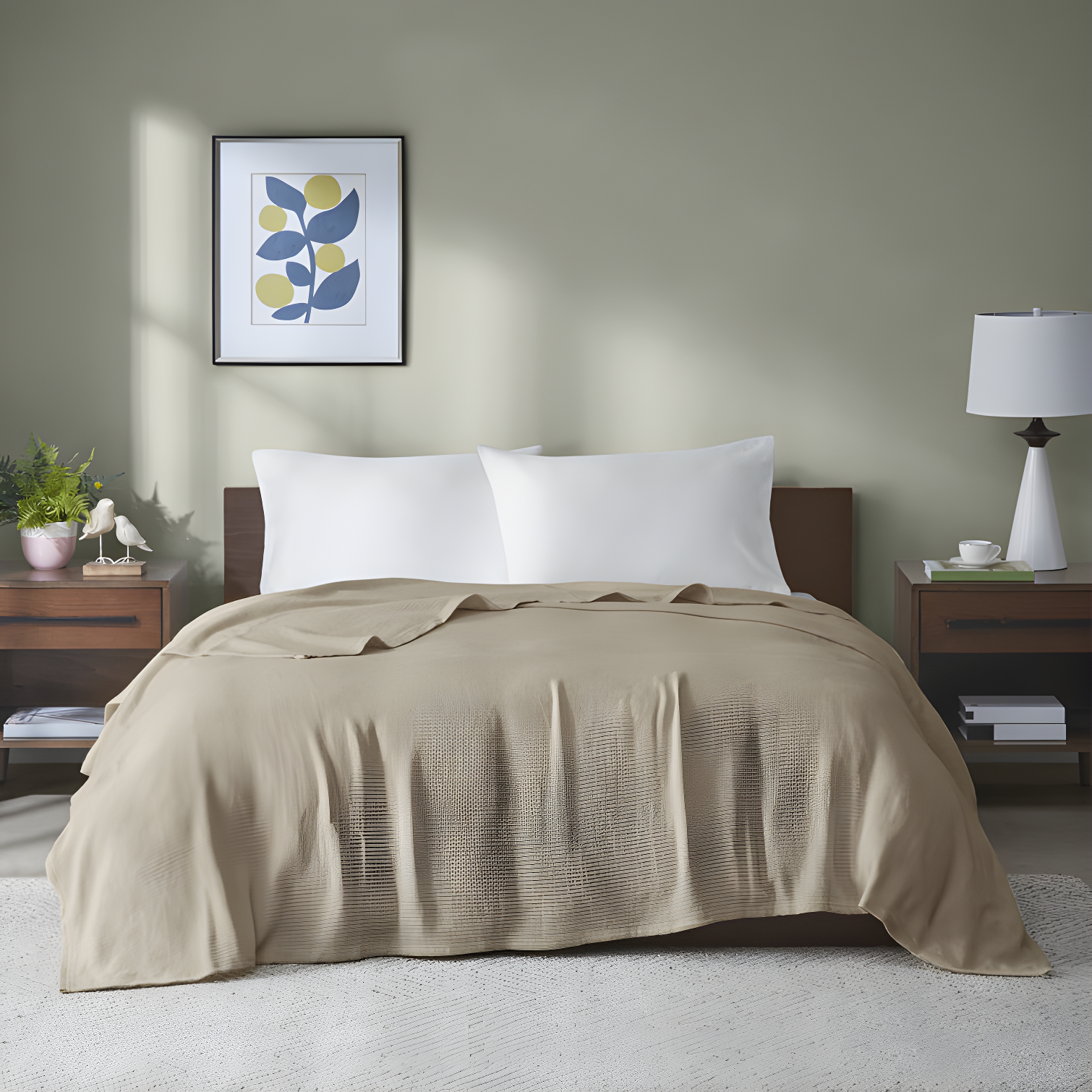 Madison Park Freshspun Basketweave Cotton Blanket