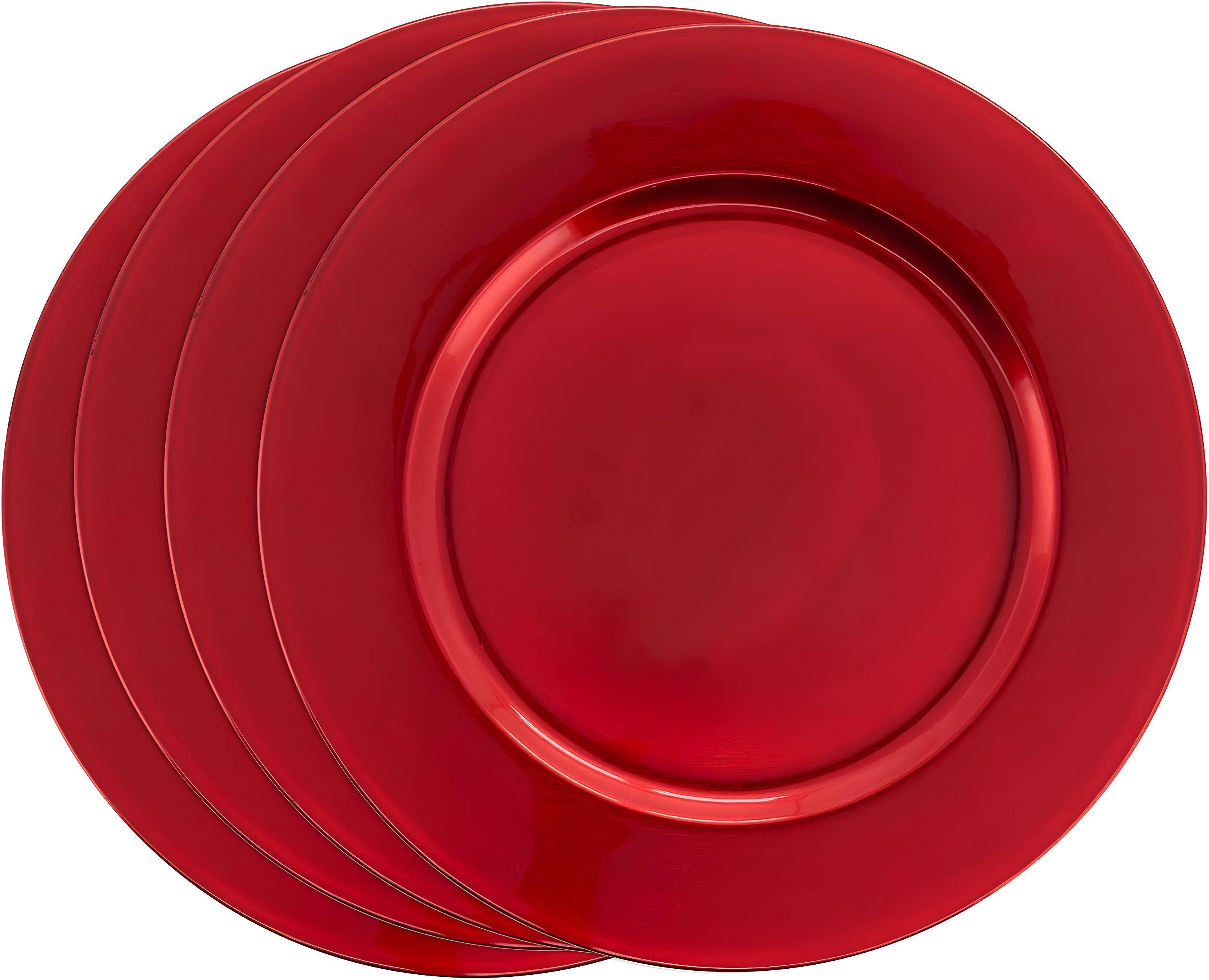 Saro Lifestyle Classic Solid Color Charger Plates, Red, 13" Round