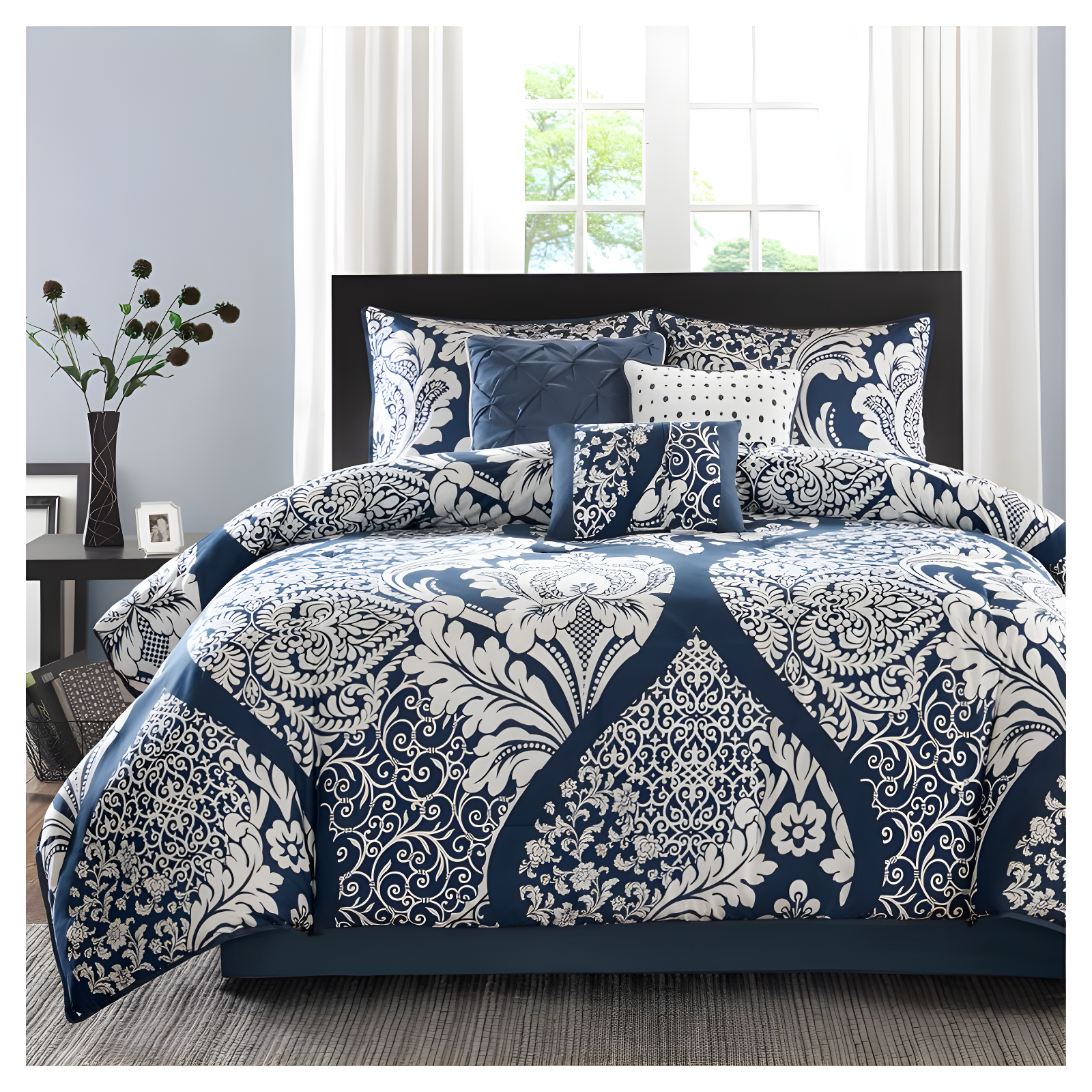 Madison Park Vienna 7 Piece Cotton Printed Comforter Set