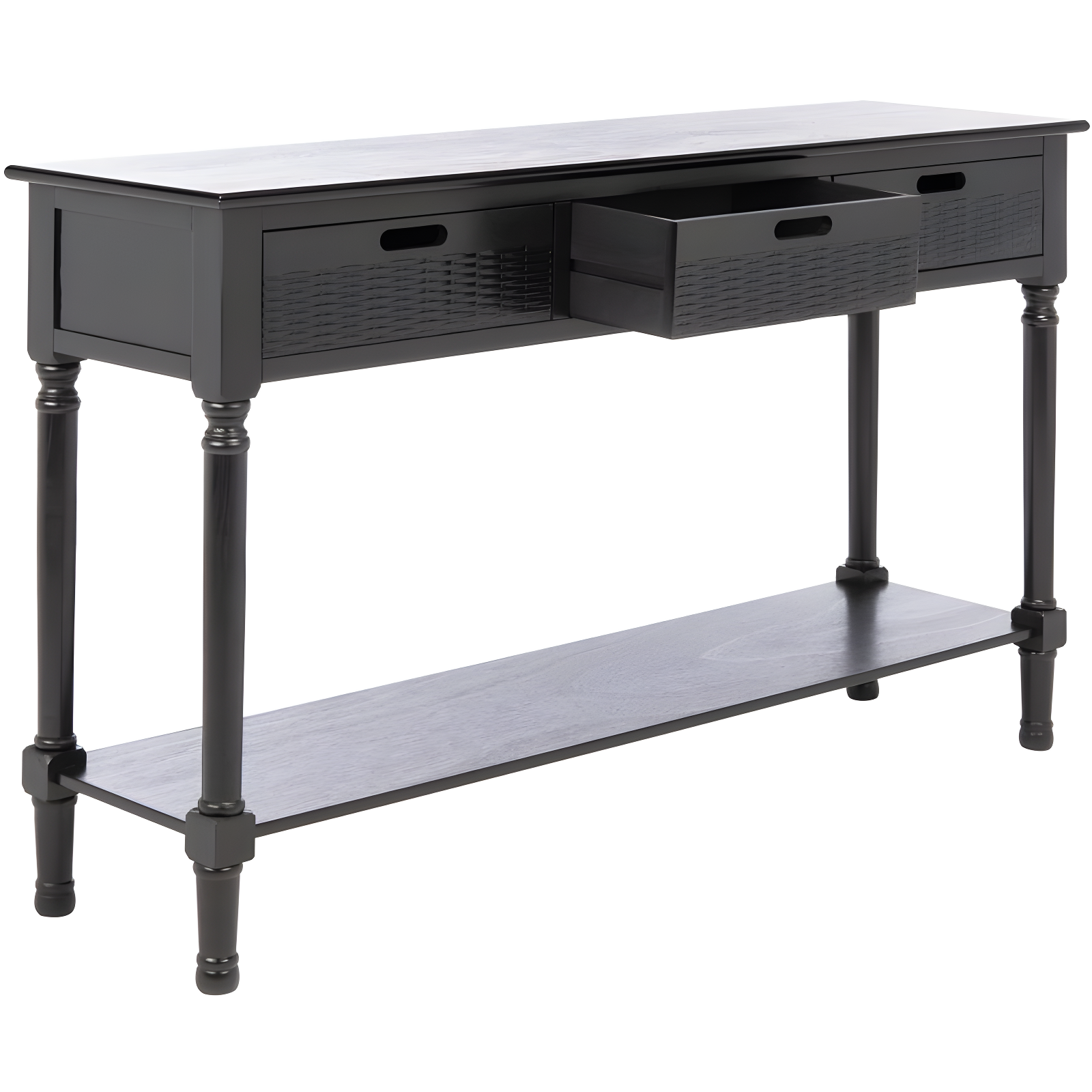 Landers 3 Drawer Console Table - CNS5711B - Black - Safavieh