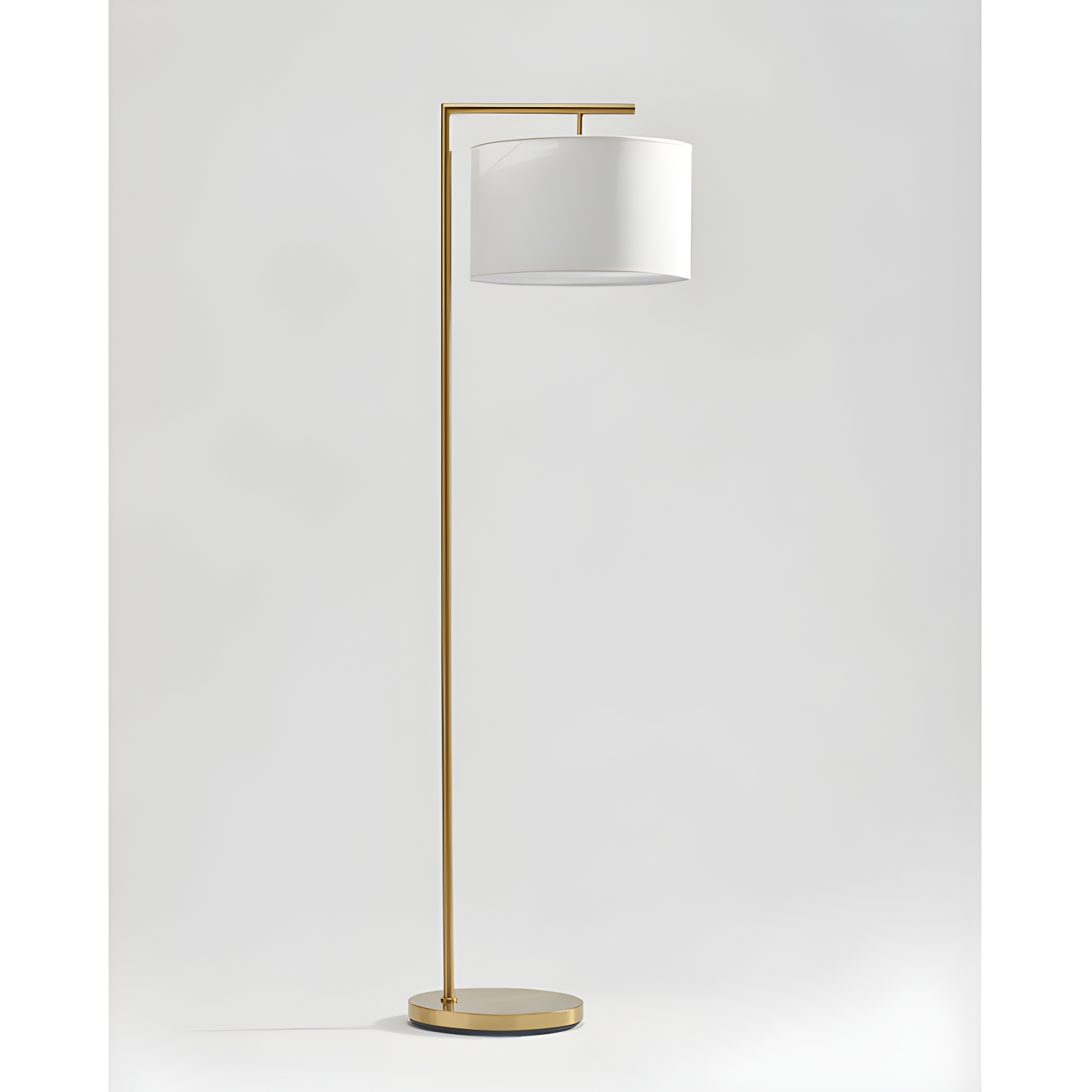 Montage Modern 60 in. Mid-Century Modern LED Floor Lamp with Fabric Drum Shade