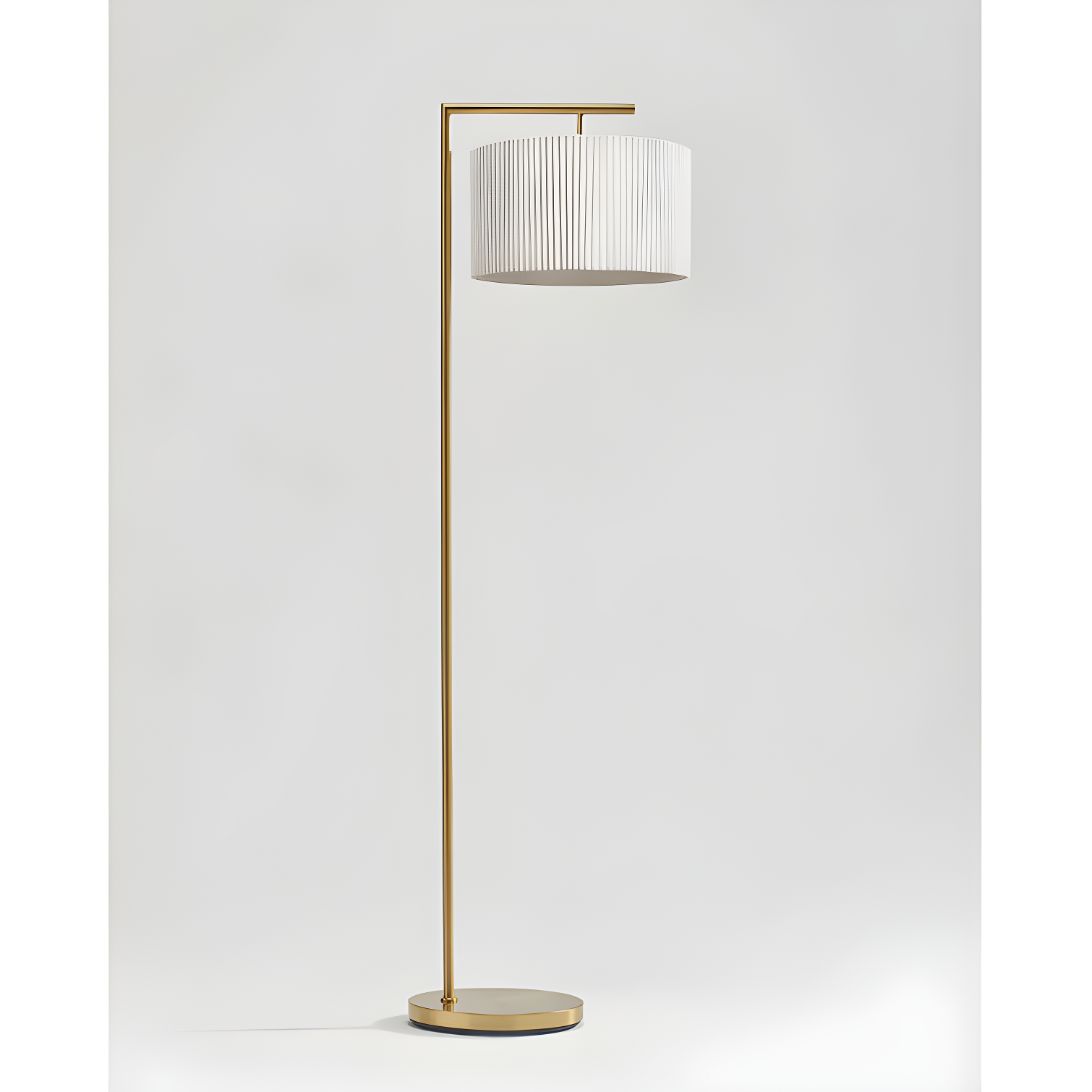 Montage Modern 60 in. Mid-Century Modern LED Floor Lamp with Fabric Drum Shade