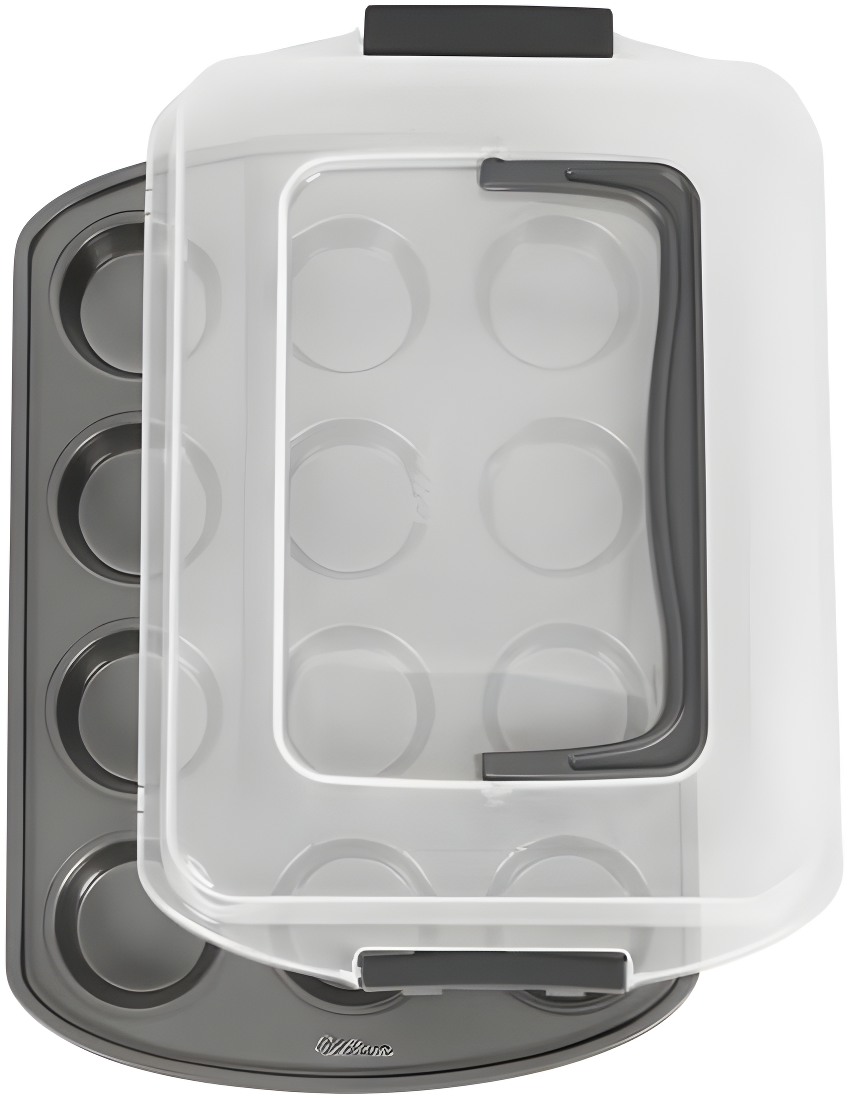 Wilton Bake It Better Non-Stick Cupcake Pan with Tall Lid, 12-Cup