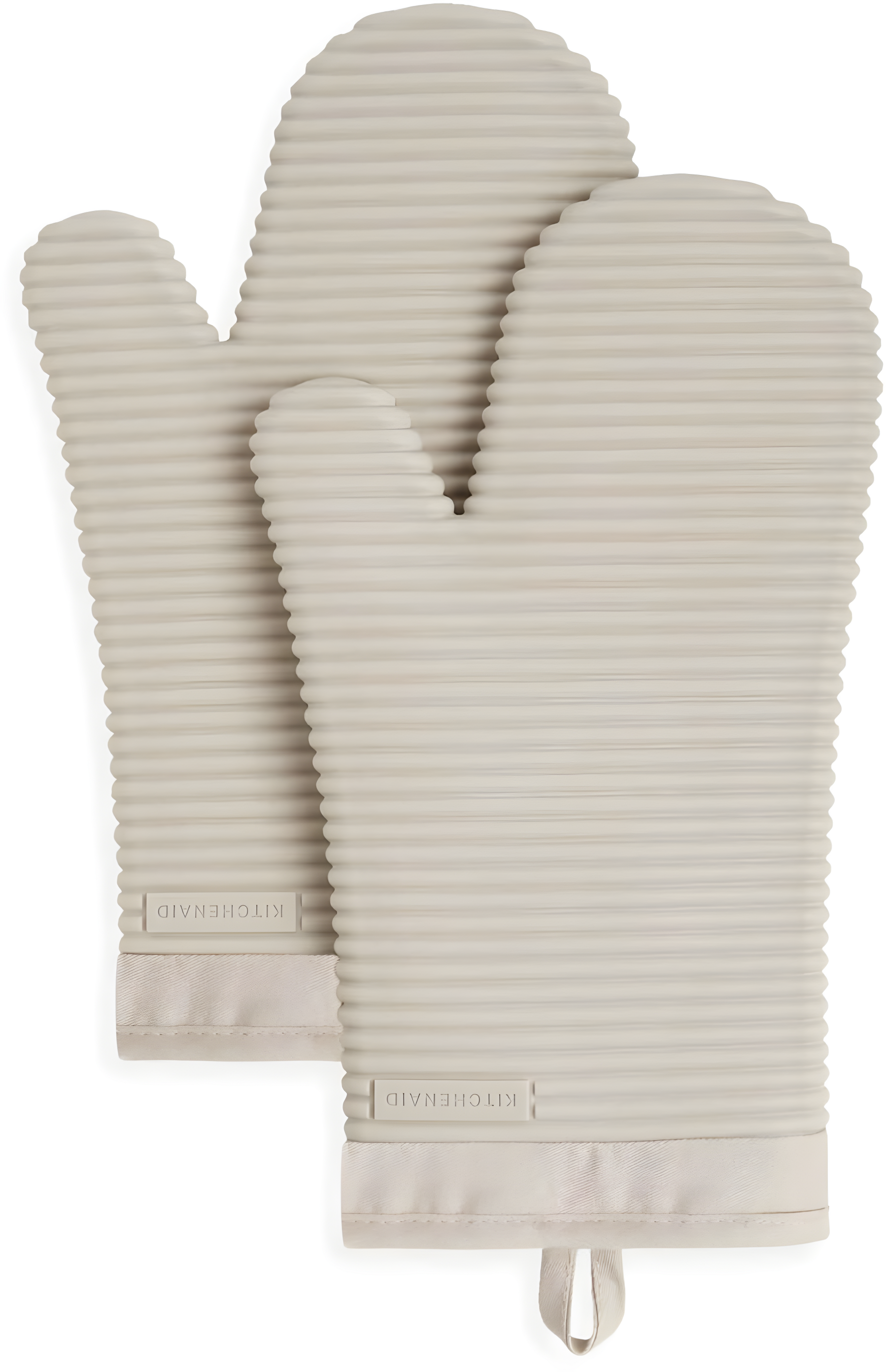 KitchenAid Milkshake Ribbed Soft Silicone Oven Mitts, Set of 2
