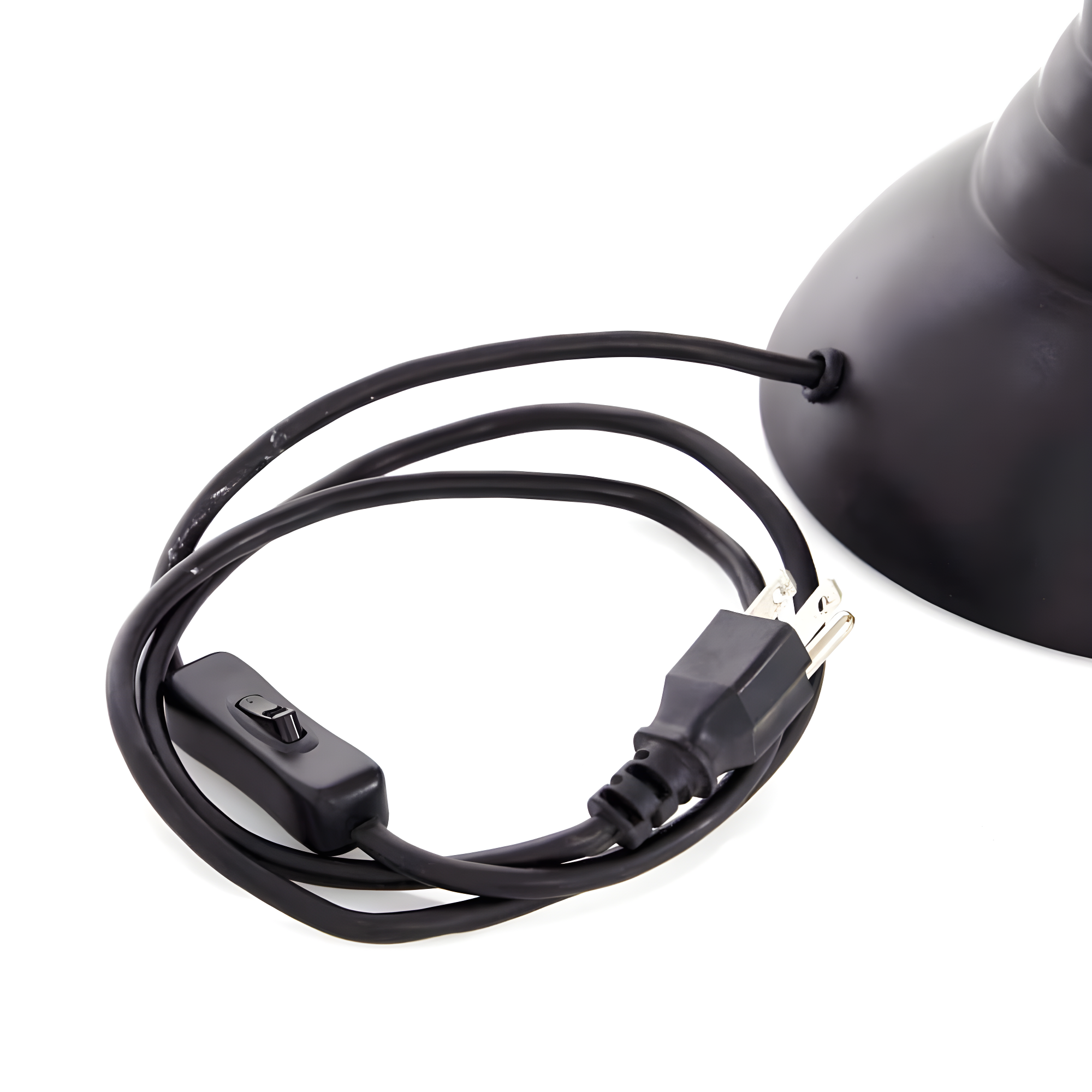 DecMode 24" Pulley Black Desk Lamp with Black Metal Shade