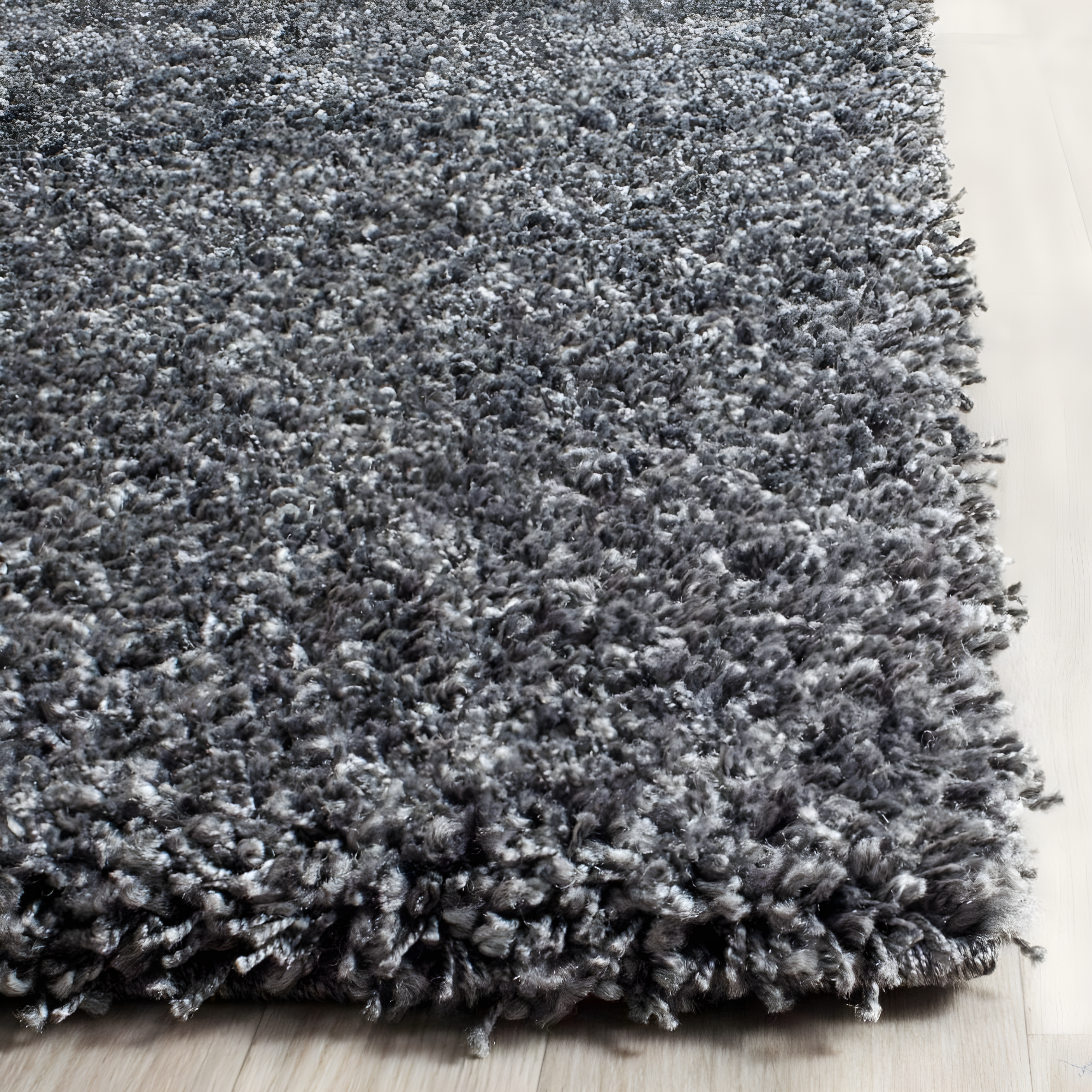 Shag SG151 Power Loomed Indoor Area Rug - Dark Grey - 4'x4' - Safavieh.