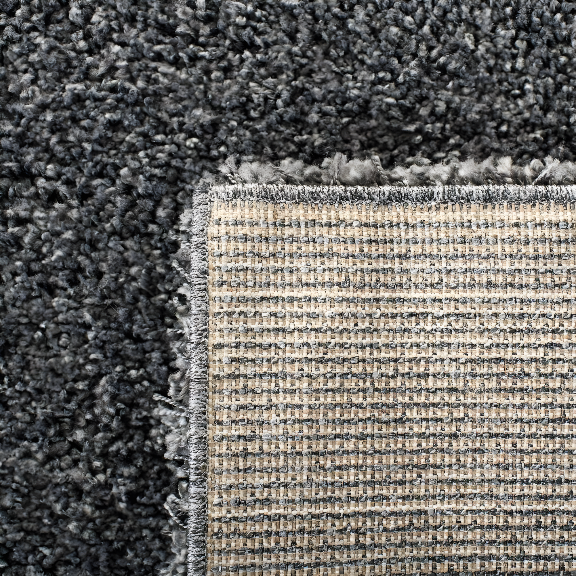 Shag SG151 Power Loomed Indoor Area Rug - Dark Grey - 4'x4' - Safavieh.
