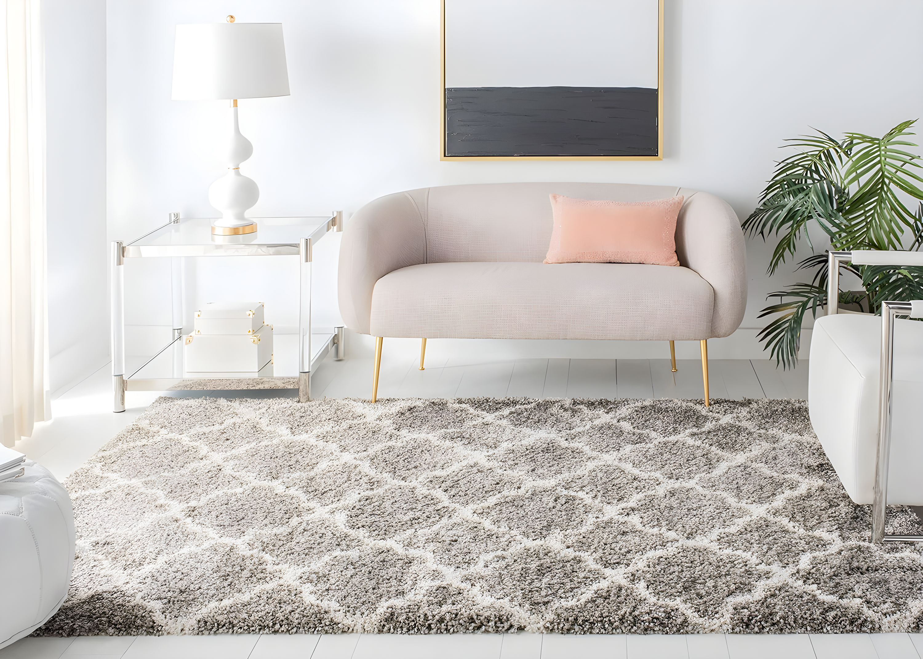 Hudson Shag SGH282 Power Loomed Indoor Area Rug - Grey/Ivory - 6'x9' - Safavieh