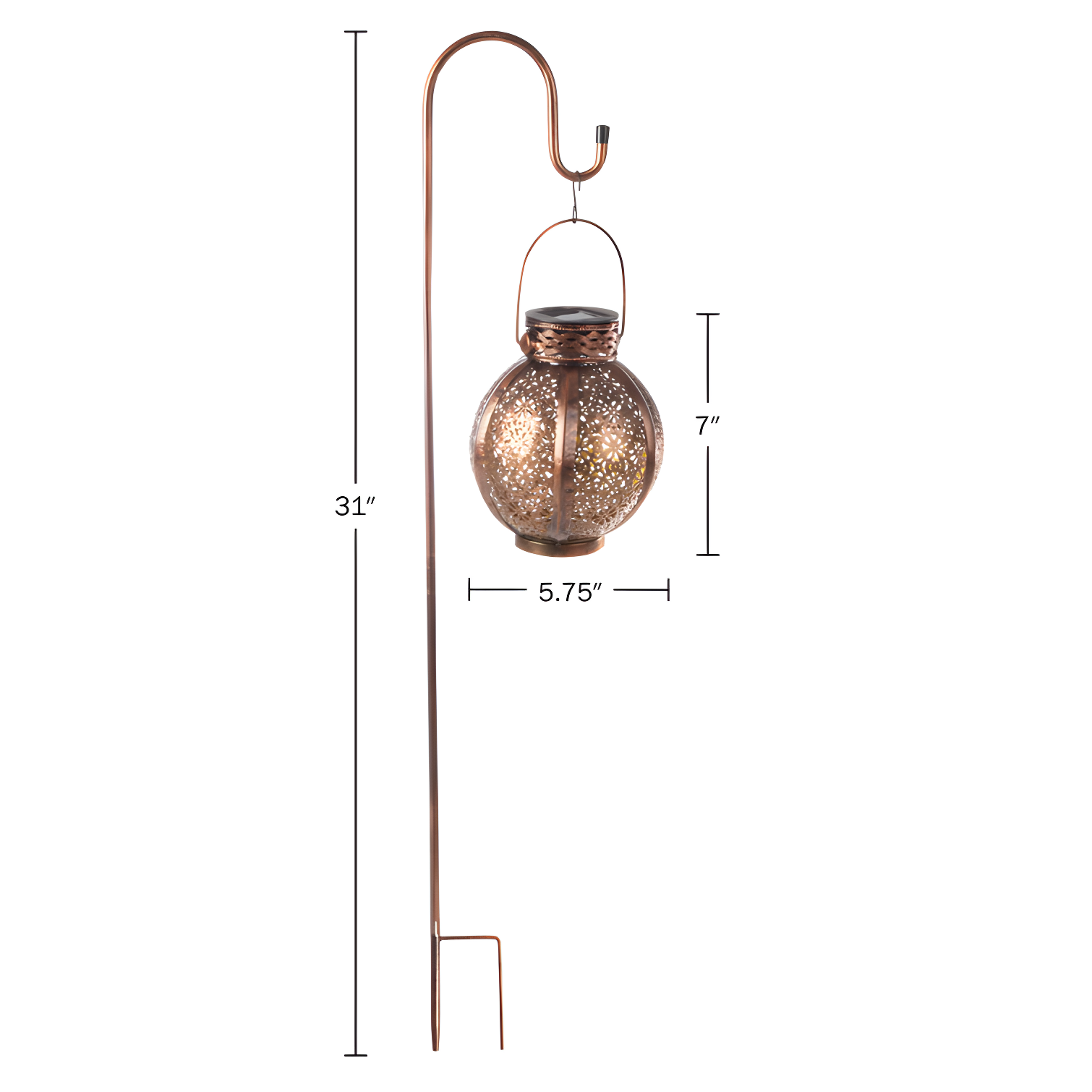 Pure Garden 2 Solar Outdoor Lights - Hanging Or Tabletop Rechargeable LED Lantern With Hooks- Outdoor Decor (Set of 2)