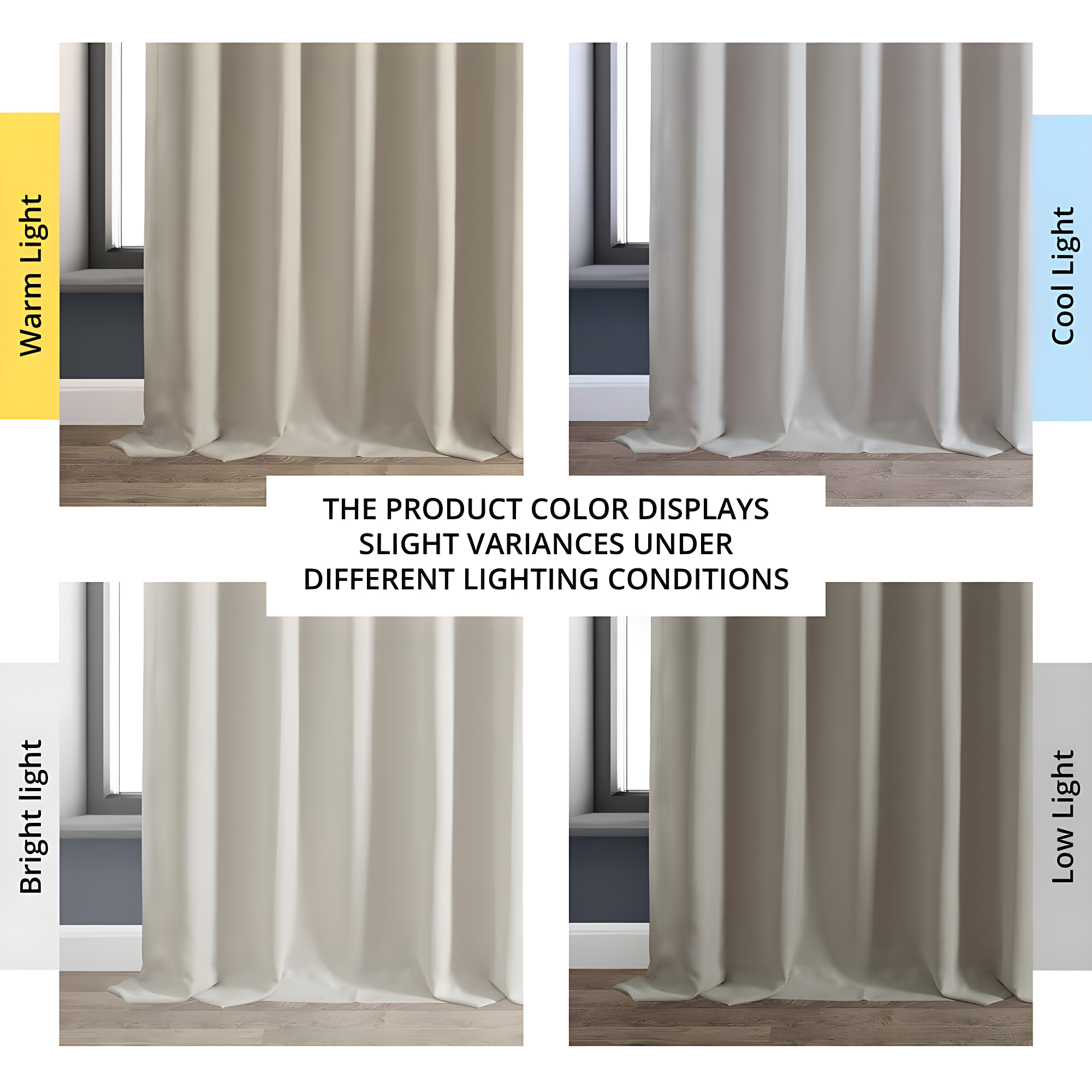 Signature Caravan Beige Faux Linen Blackout Curtain (1 Panel), Caravan Beige, 50W X 96L