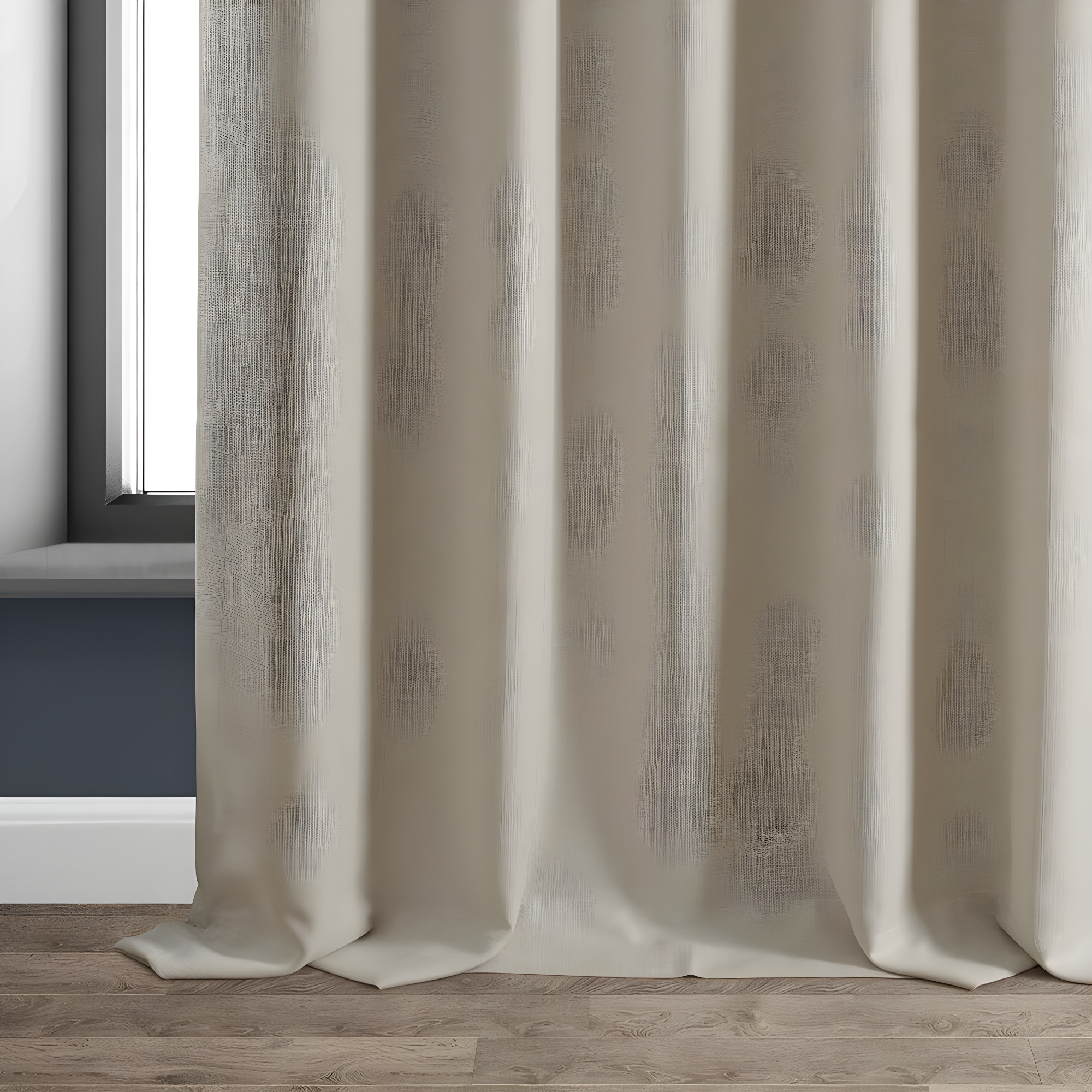 Signature Caravan Beige Faux Linen Blackout Curtain (1 Panel), Caravan Beige, 50W X 96L
