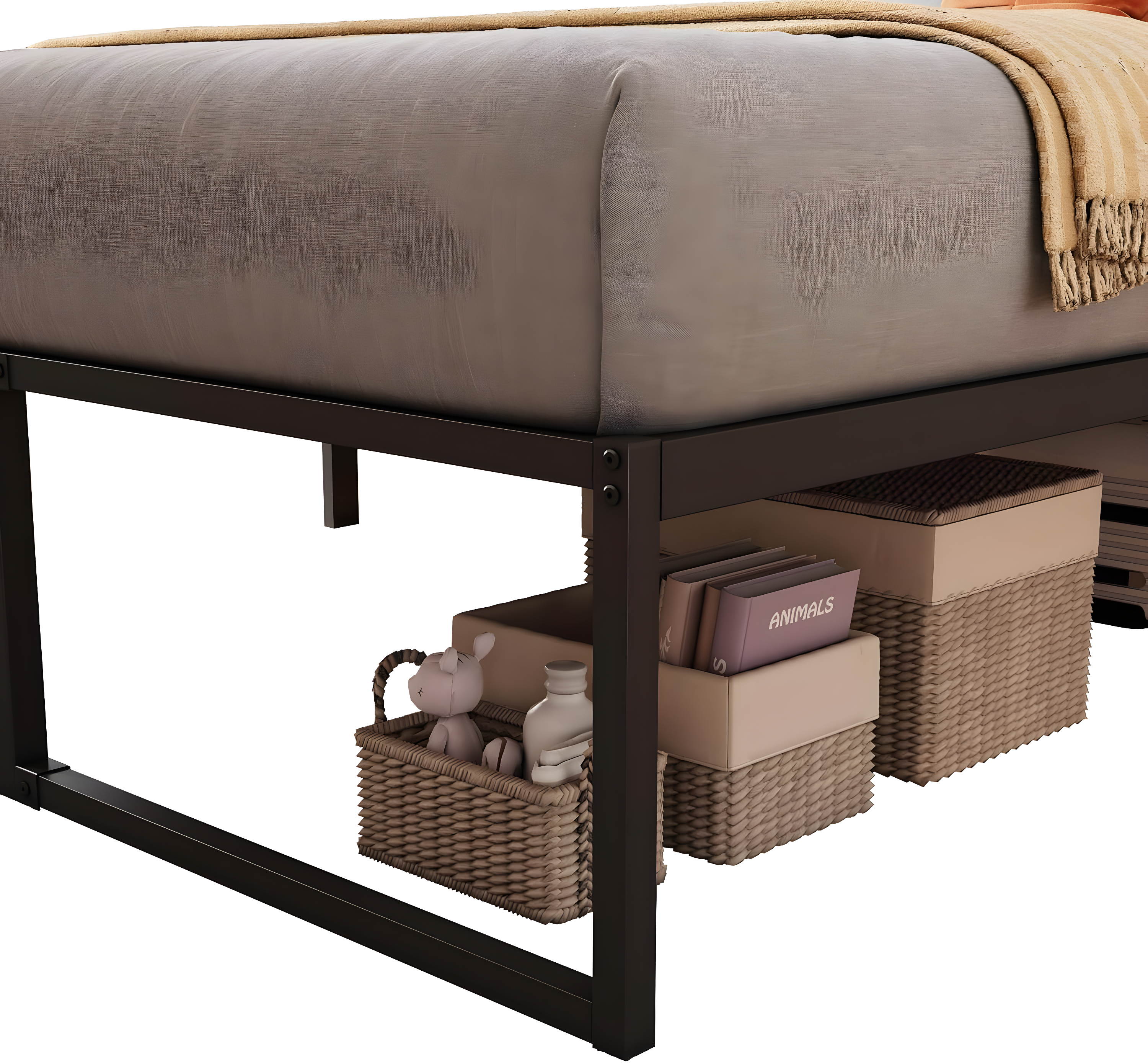 Whizmax 14 Inch King Bed Frame No Box Spring NeededHeavy Duty Metal Platform Bed Frame with Sturdy Steel Slats, Noise Free, Easy Assembly, Black