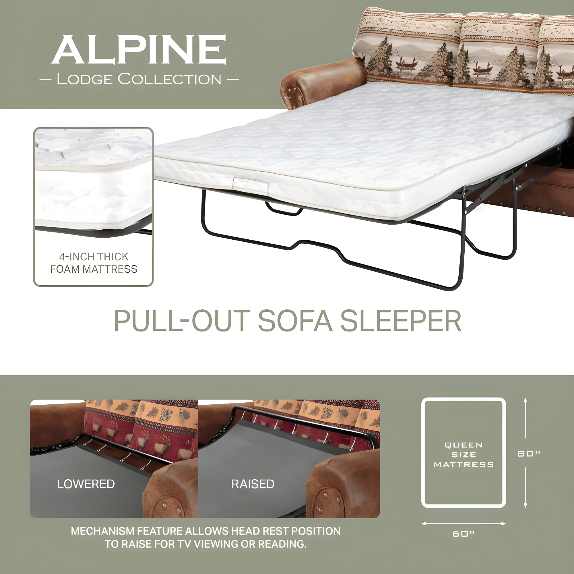 American Furniture Classics Alpine Lodge Sleeper Sofa