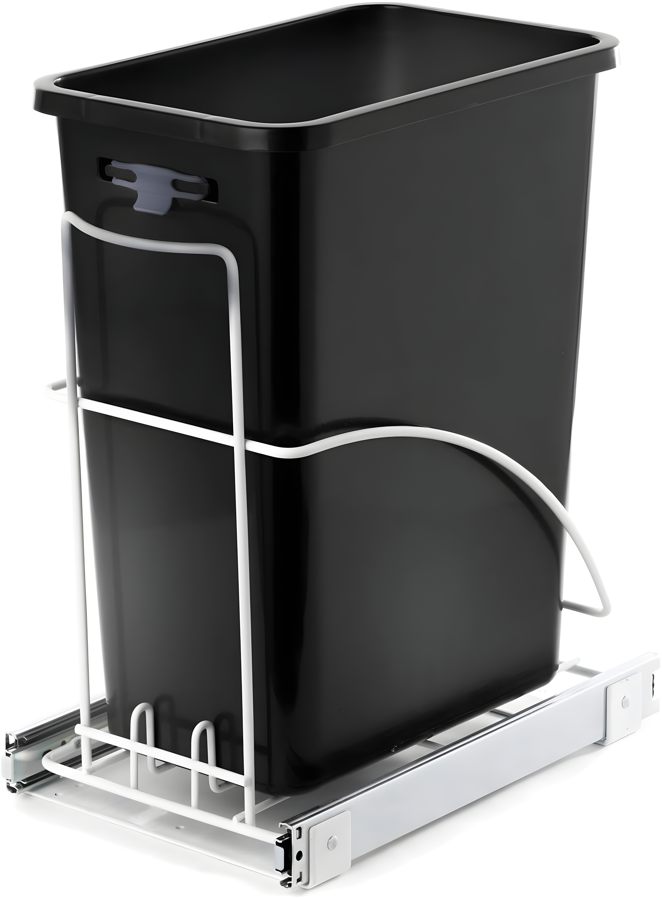 Home Zone Living 7.6 Gallon Under Cabinet Open Pull Out Trash Can, Adjustable Slide Out Waste Bin