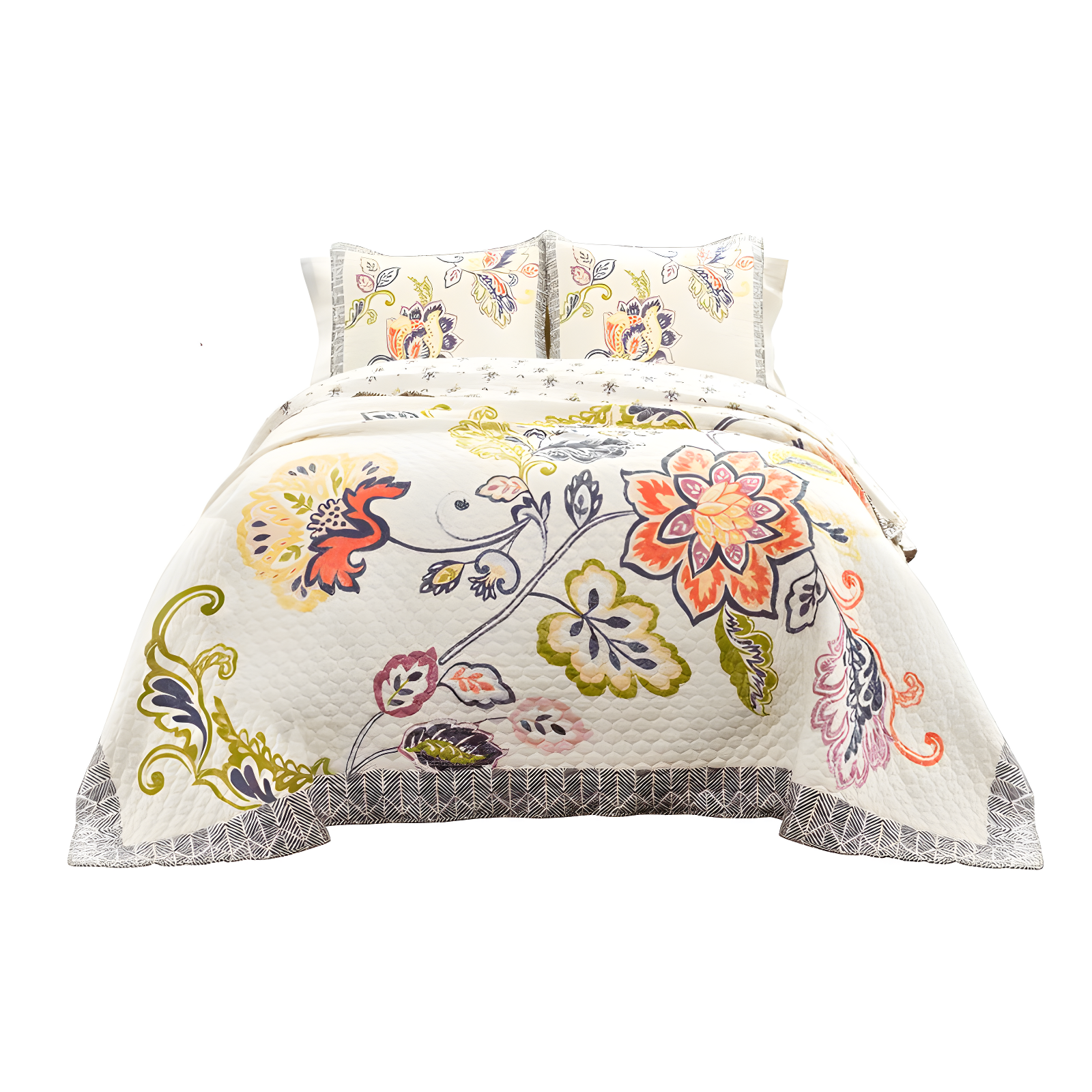 Lush Decor Aster Reversible Traditional 3 Piece Quilt Set