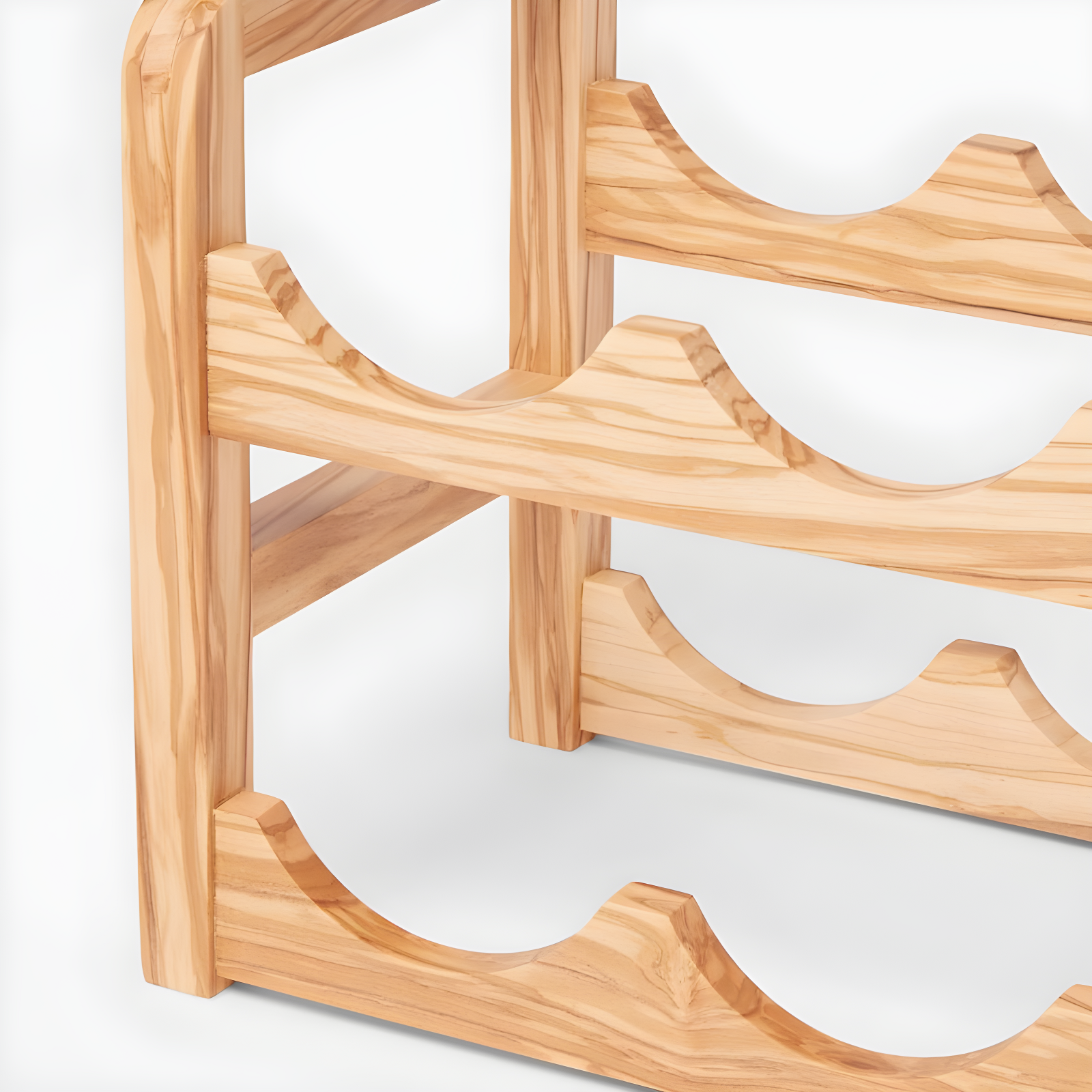 6 Bottles Olivewood Wine Rack Brown - Threshold™: Countertop Holder, Freestanding, Multi-Compartments, Varnished Wood