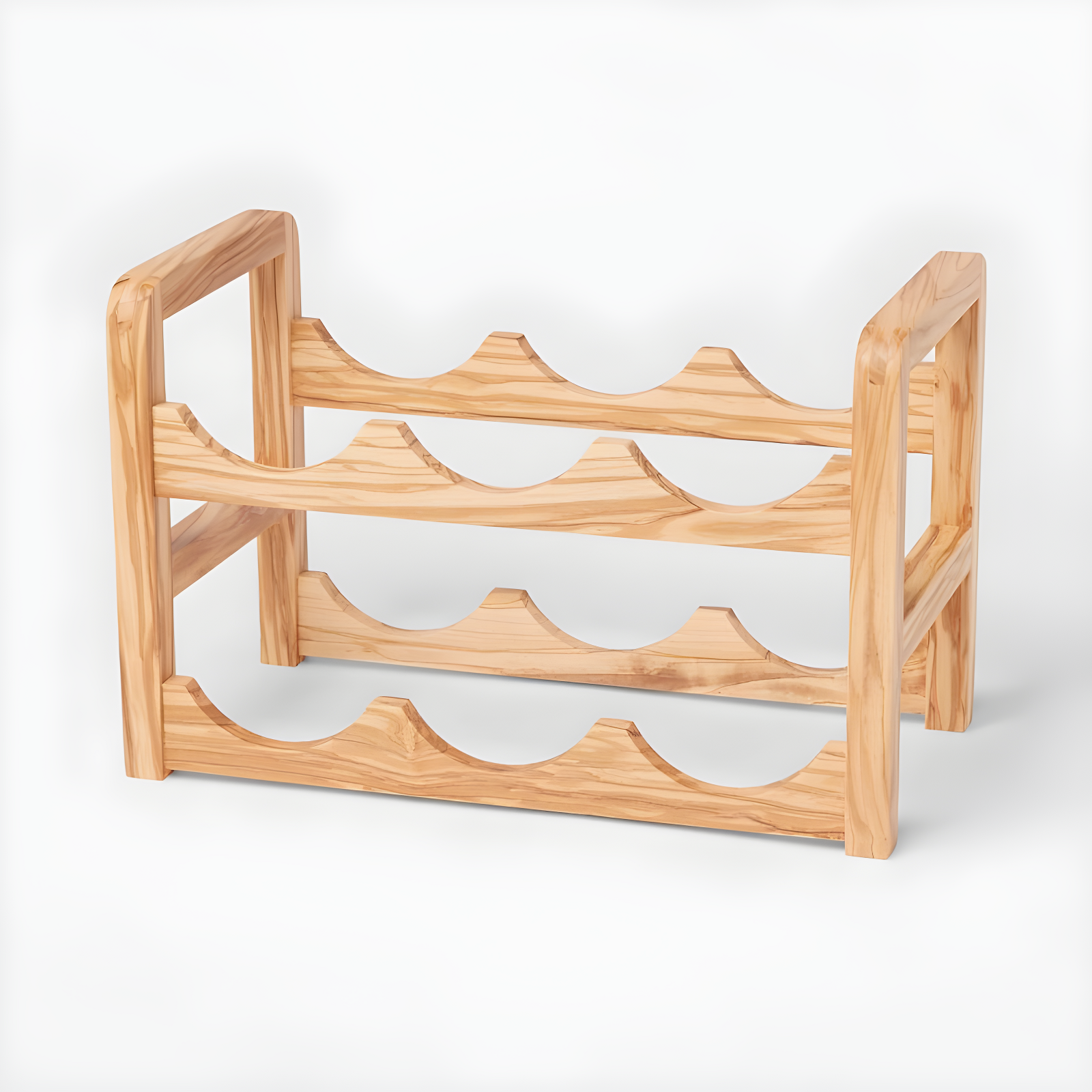 6 Bottles Olivewood Wine Rack Brown - Threshold™: Countertop Holder, Freestanding, Multi-Compartments, Varnished Wood
