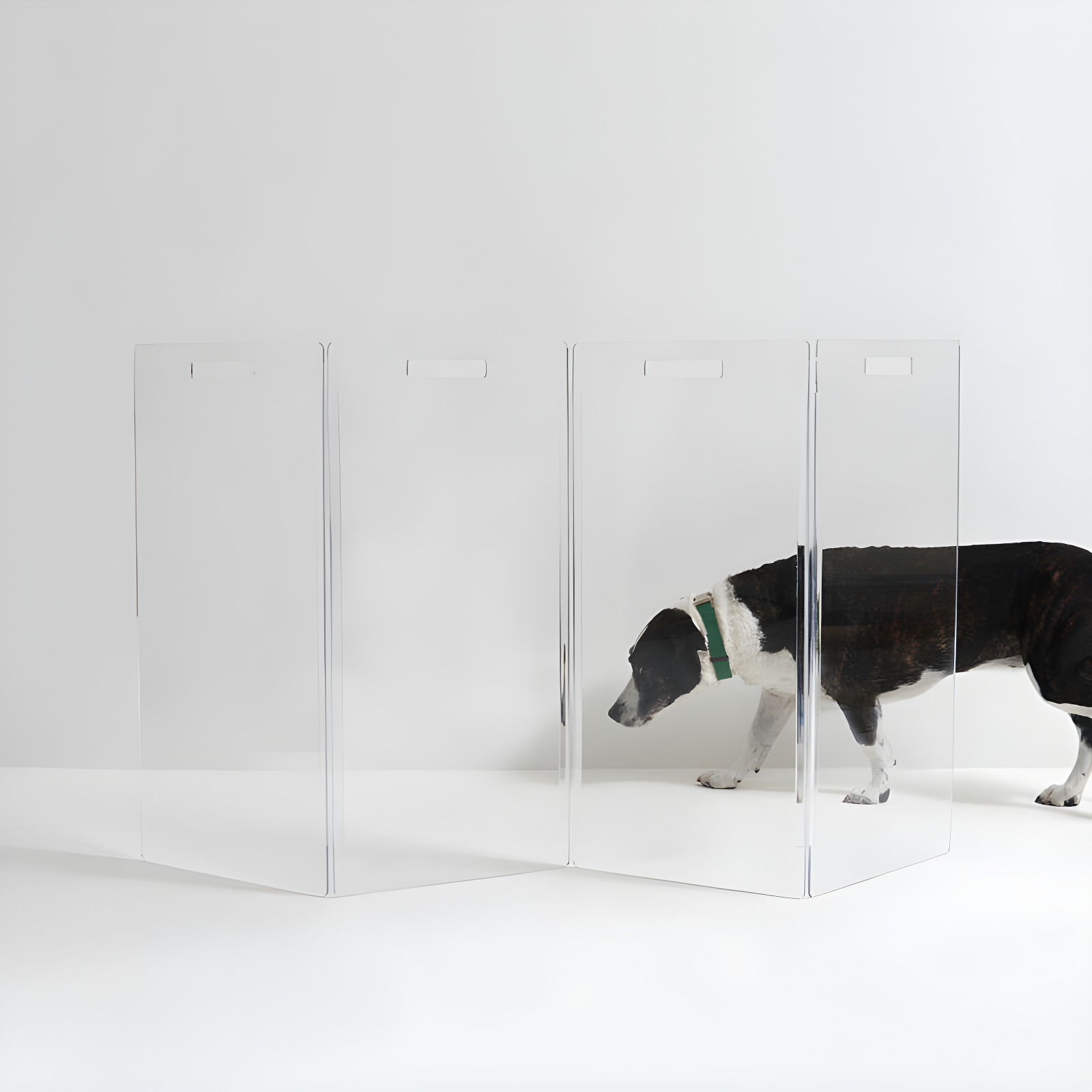 Hiddin Clear Freestanding Tall Zig Zag Pet Gate