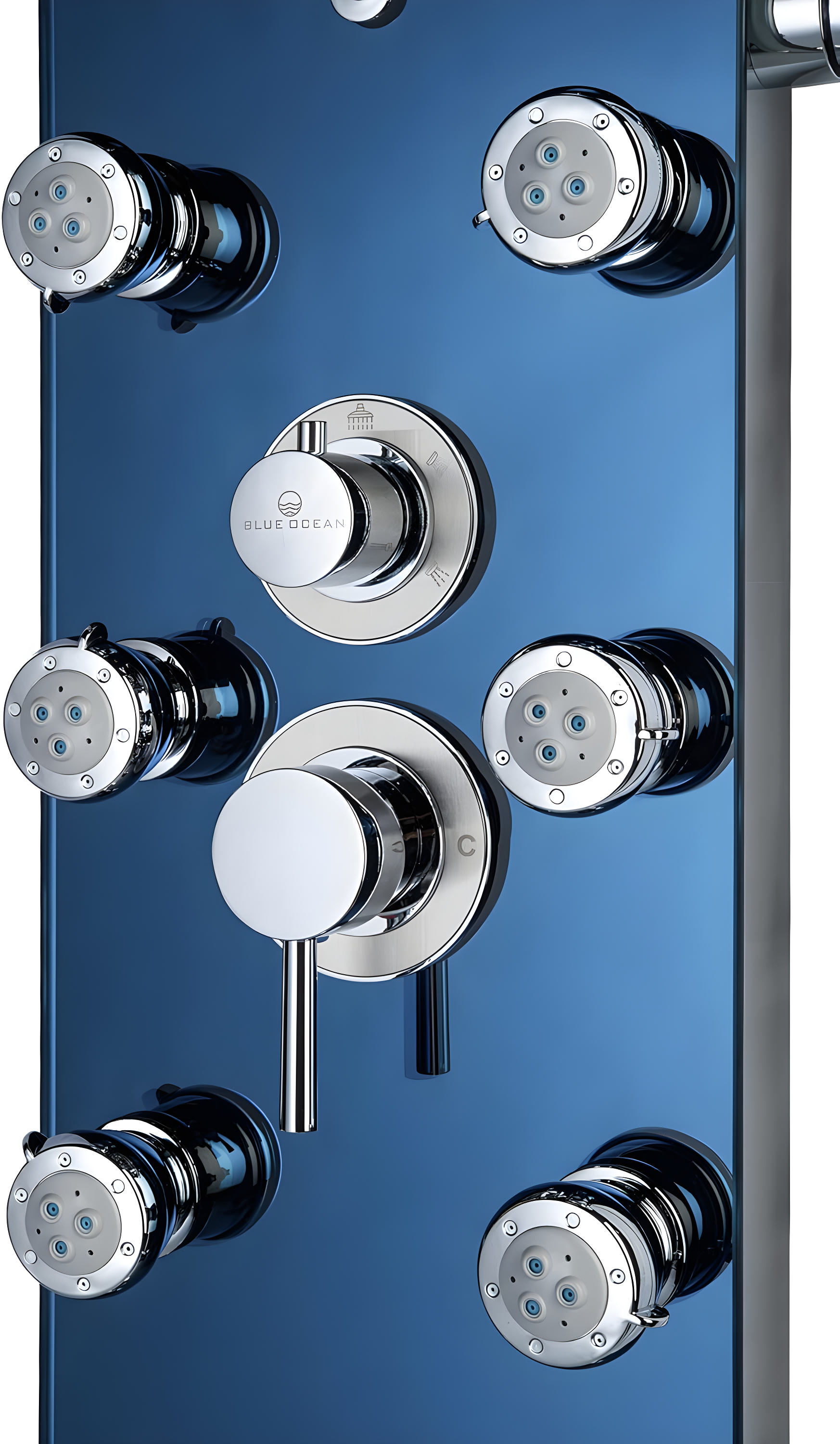 Blue Ocean SPS392H Blue Ocean 52 inch Aluminum Shower Panel With Shower Head