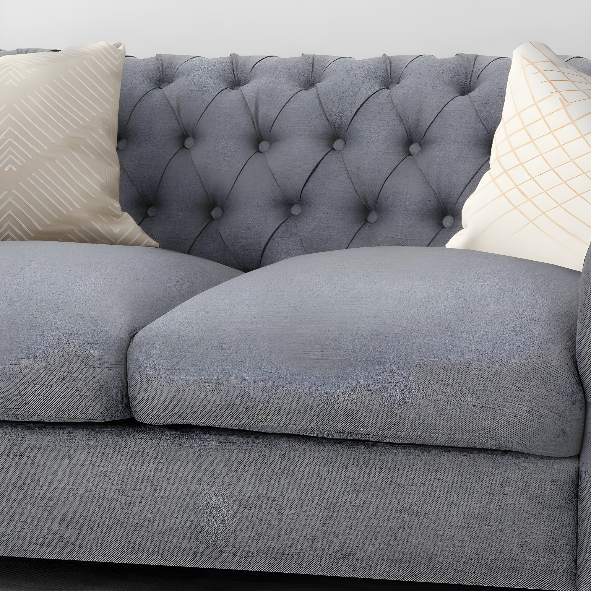 Noble House Aaniya Velvet Chesterfield Loveseat Sofa, Dark Gray