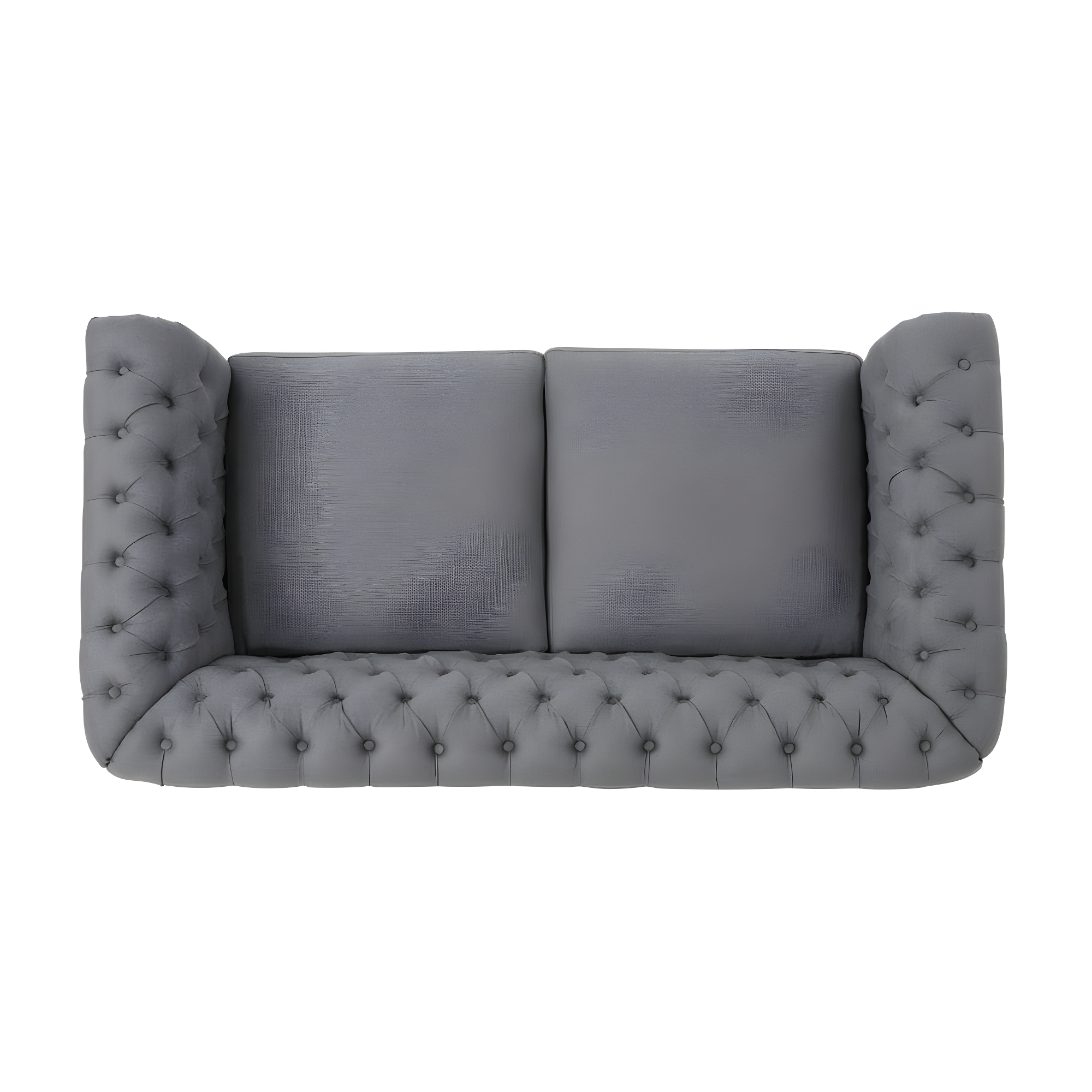 Noble House Aaniya Velvet Chesterfield Loveseat Sofa, Dark Gray