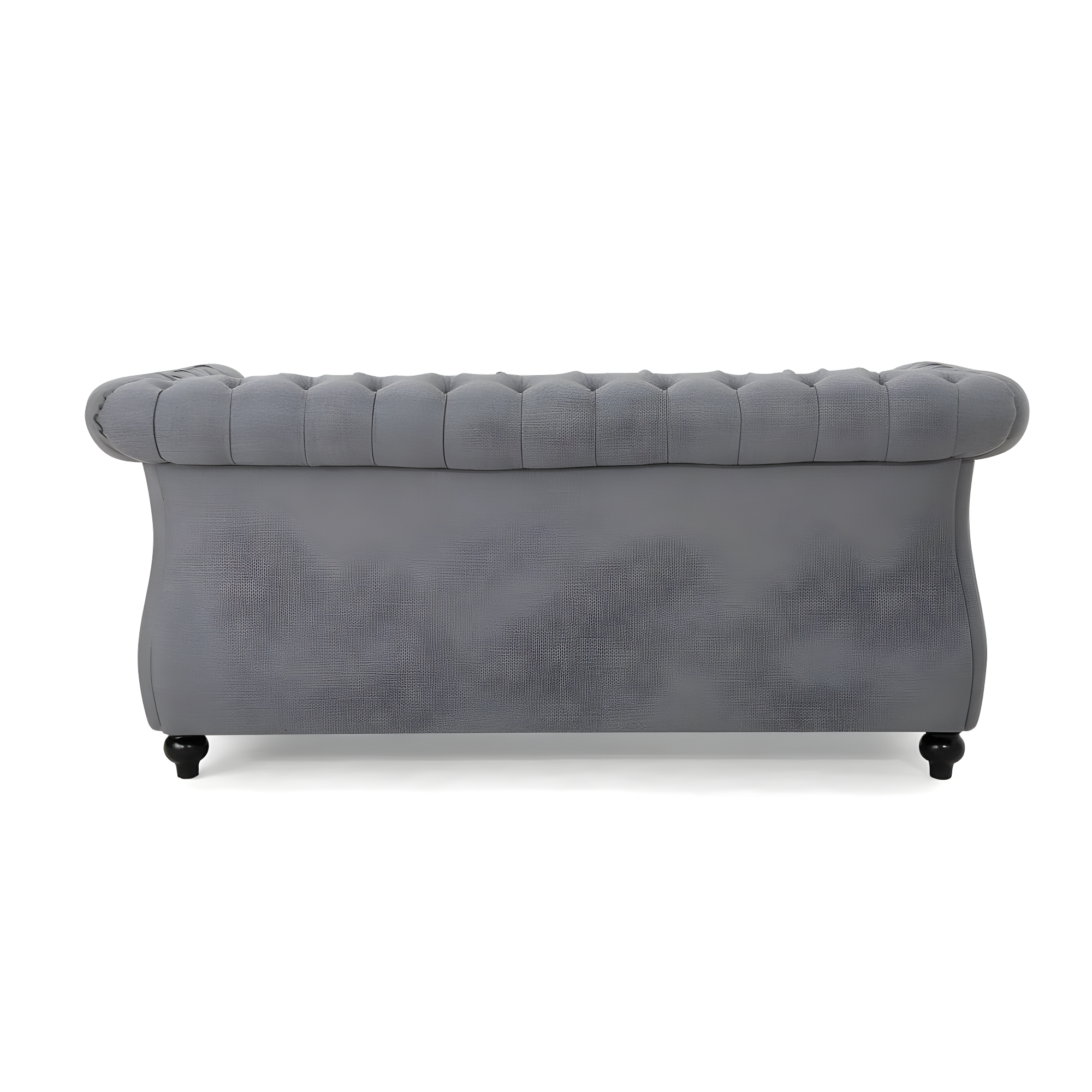 Noble House Aaniya Velvet Chesterfield Loveseat Sofa, Dark Gray