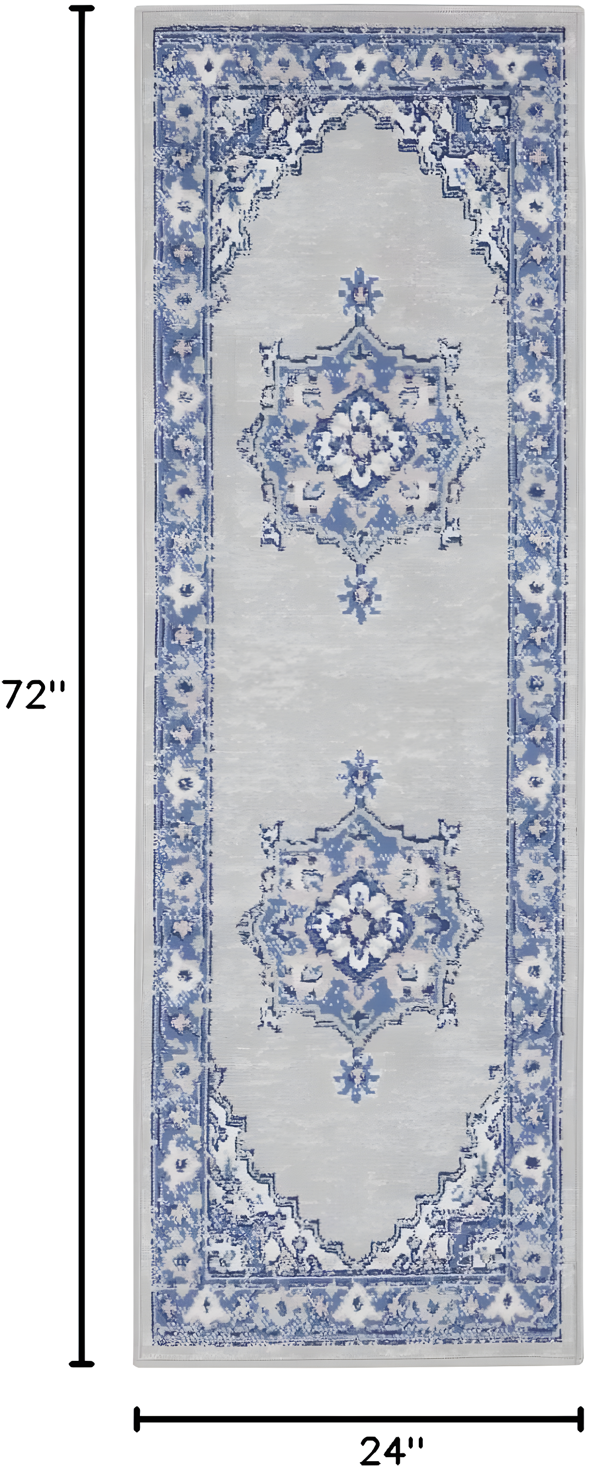 Nourison Whimsicle WHS03 Indoor only Area Rug - Grey Blue 2' x 6'