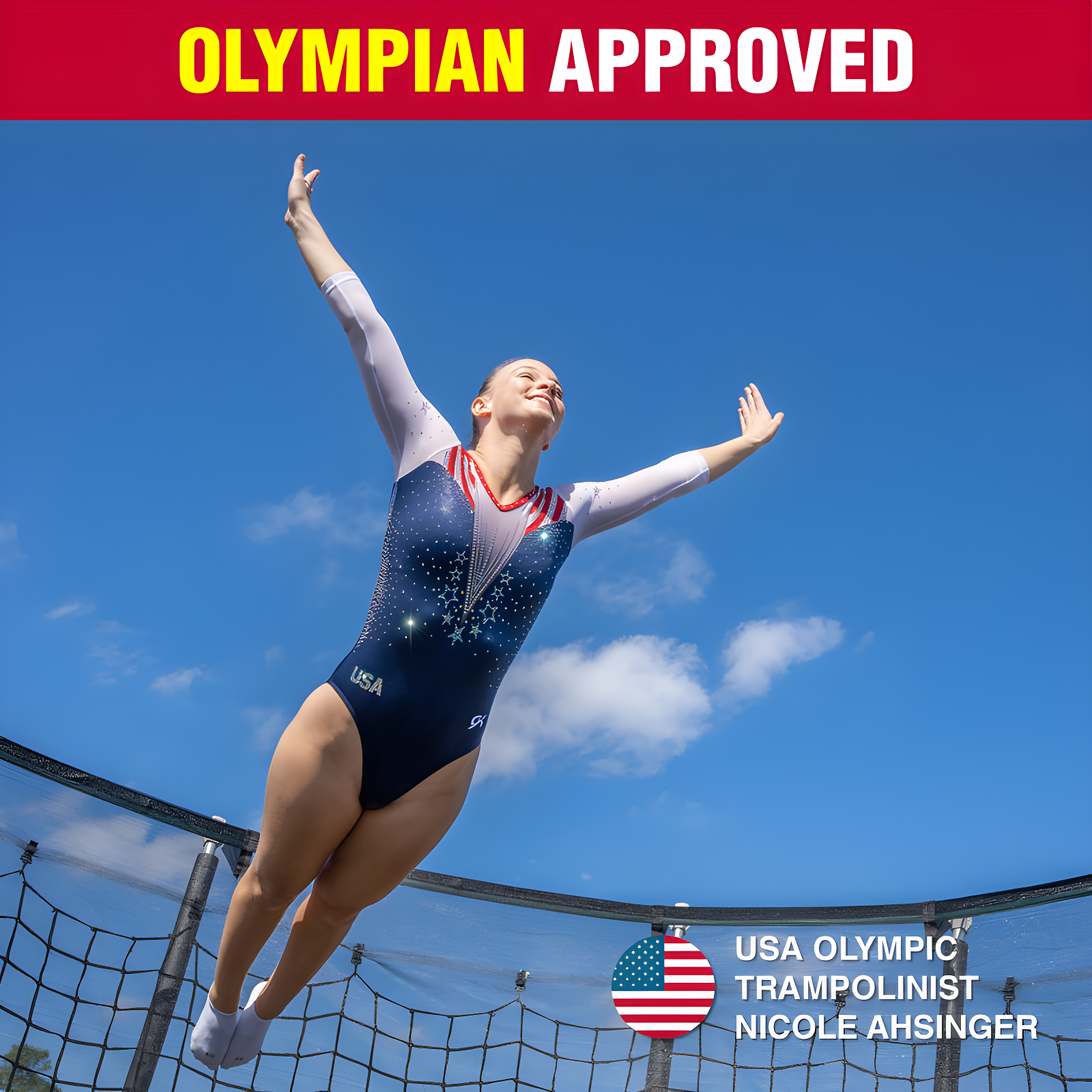 Sportspower TruJump 14' Round Trampoline with Safety Enclosure & with Lifetime Warranty on Jump Mat