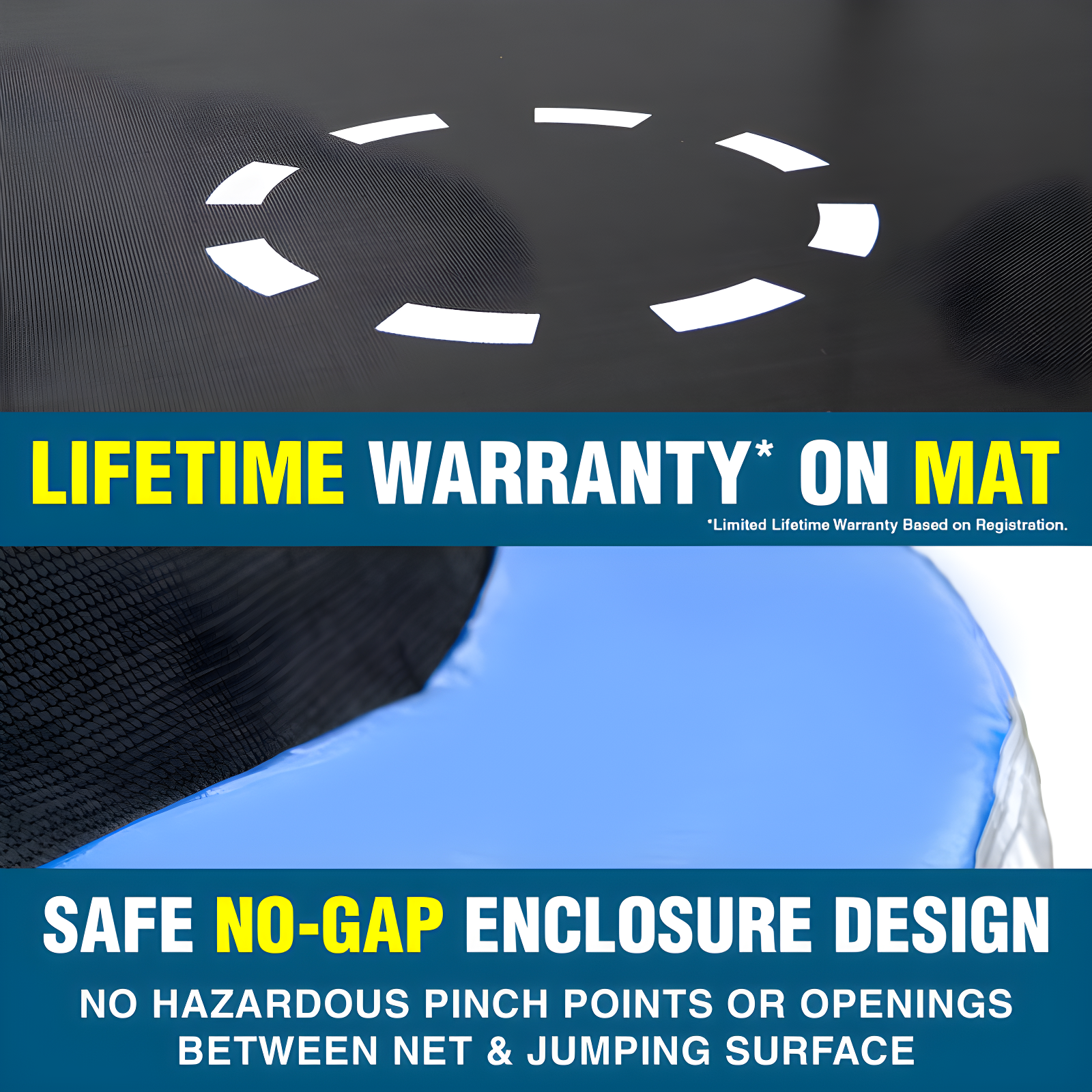 Sportspower TruJump 14' Round Trampoline with Safety Enclosure & with Lifetime Warranty on Jump Mat