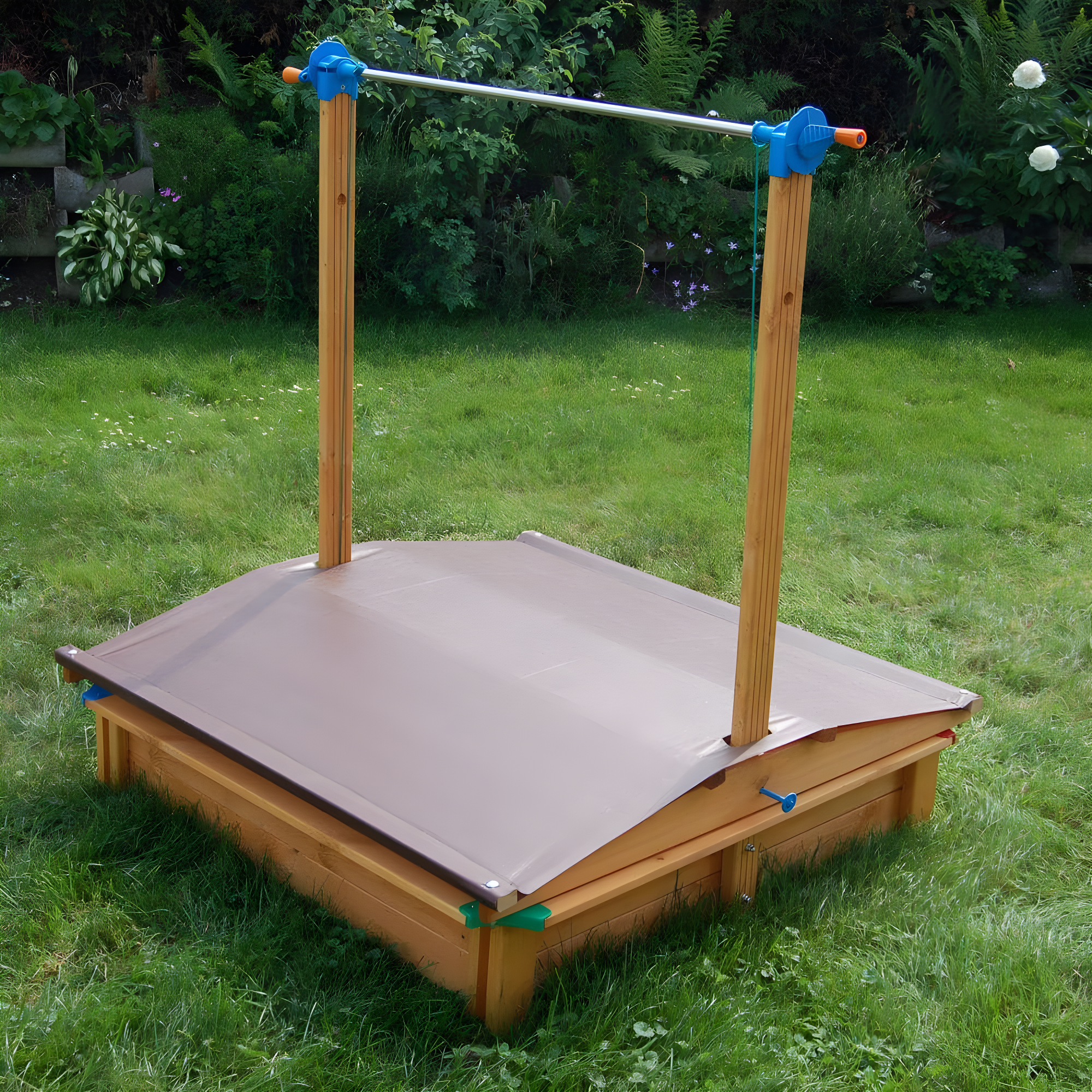 Exaco Exaco 40'' x 51'' Solid Wood Sandbox with Cover