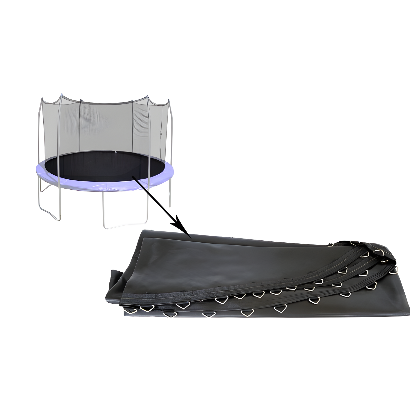 Pre-packaged 15' Round Jump Mat with 96 V- Rings