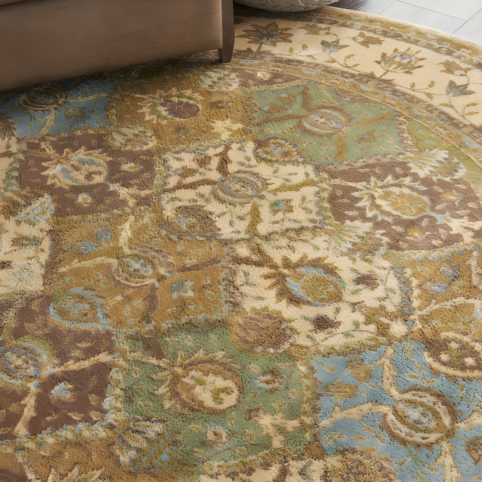 Nourison Modesto MDS04 Indoor Area Rug Beige 7'10" x round