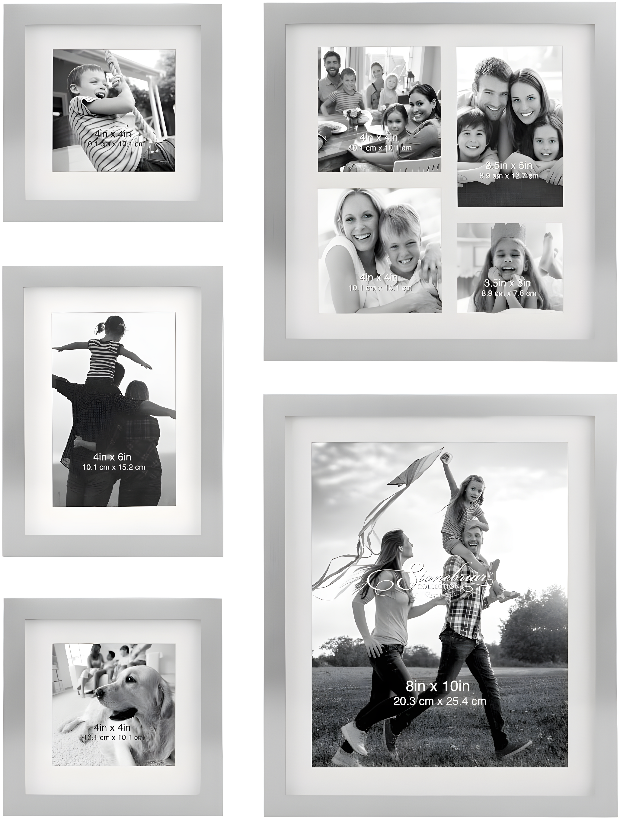 5pc Decorative Stamped Photo Frame Set Silver - Stonebriar Collection