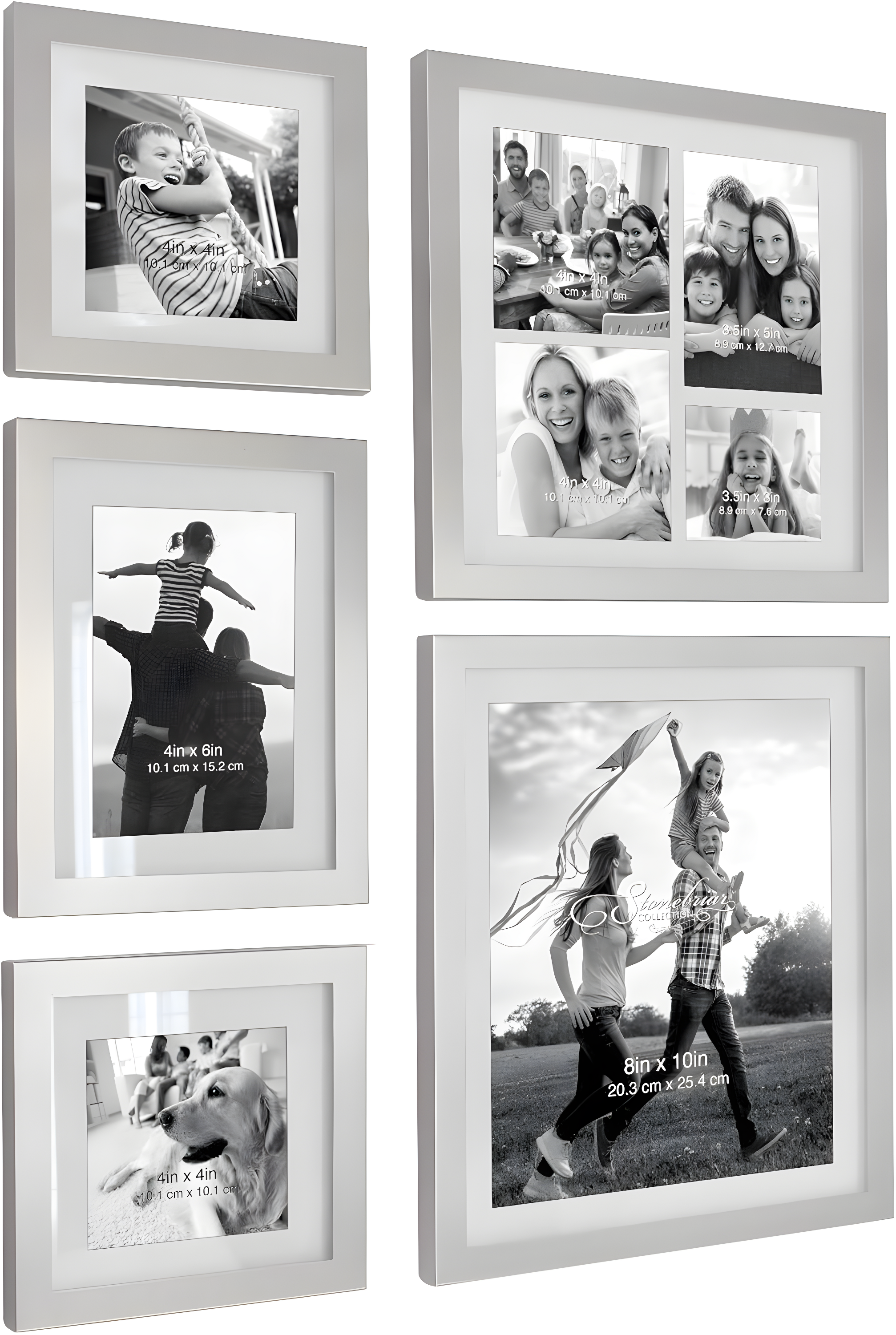 5pc Decorative Stamped Photo Frame Set Silver - Stonebriar Collection