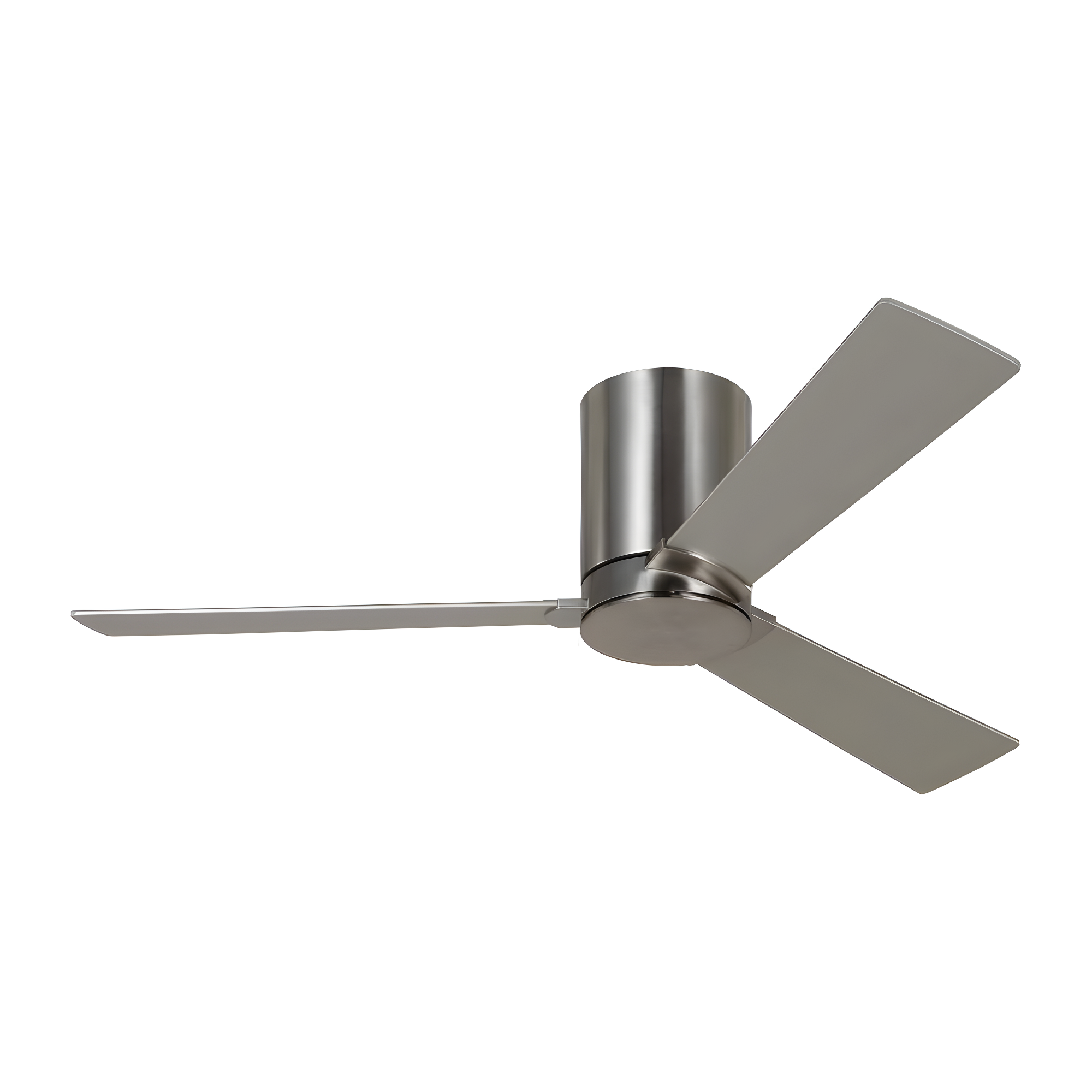 Monte Carlo 3RZHR44BS Rozzen Hugger 44" Ceiling Fan with Remote Control, Reversible DC Motor, Damp Rated, 3 Reversible Blades (Silver and American Walnut)