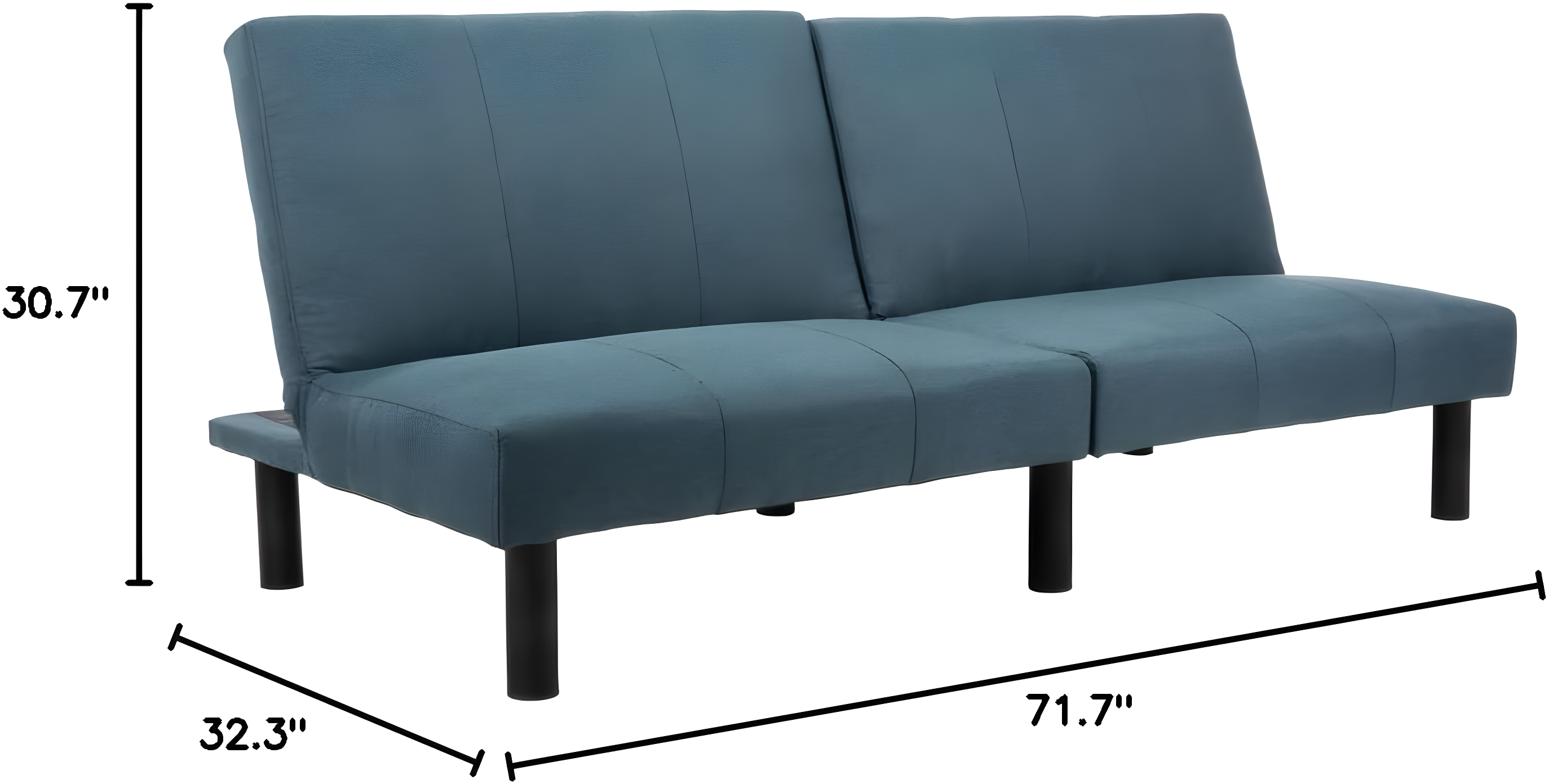 Astoria Foldable Futon Bed - Navy/Black - Safavieh.