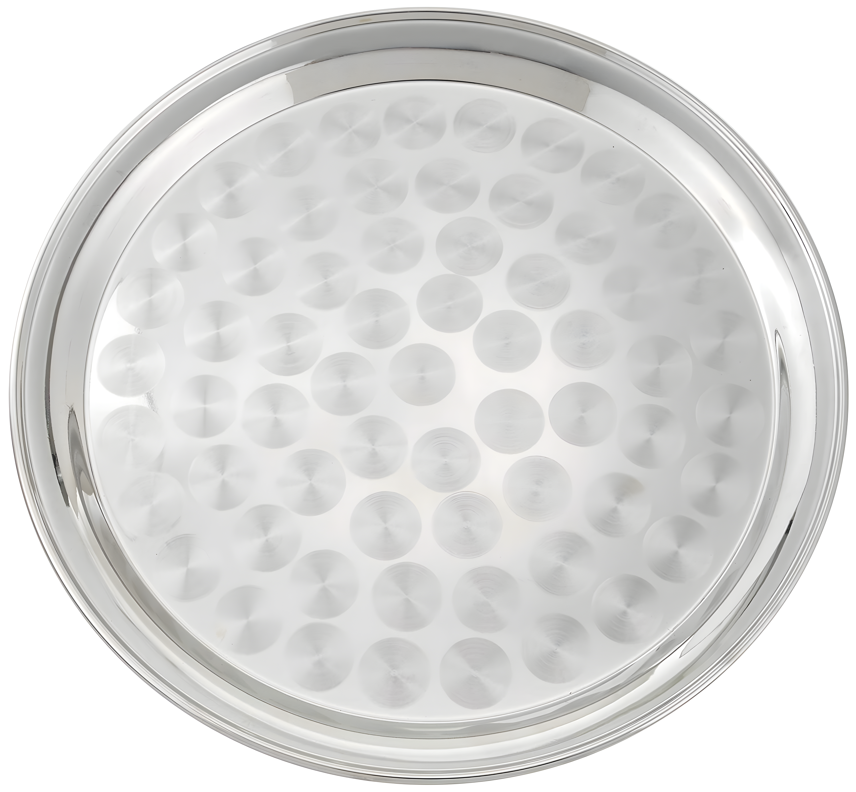 Winco Serving Tray with Swirl Pattern, Stainless Steel, Round, 16"