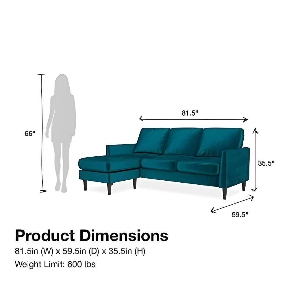 Winston 81.5" Wide Reversible Sofa & Chaise with Ottoman