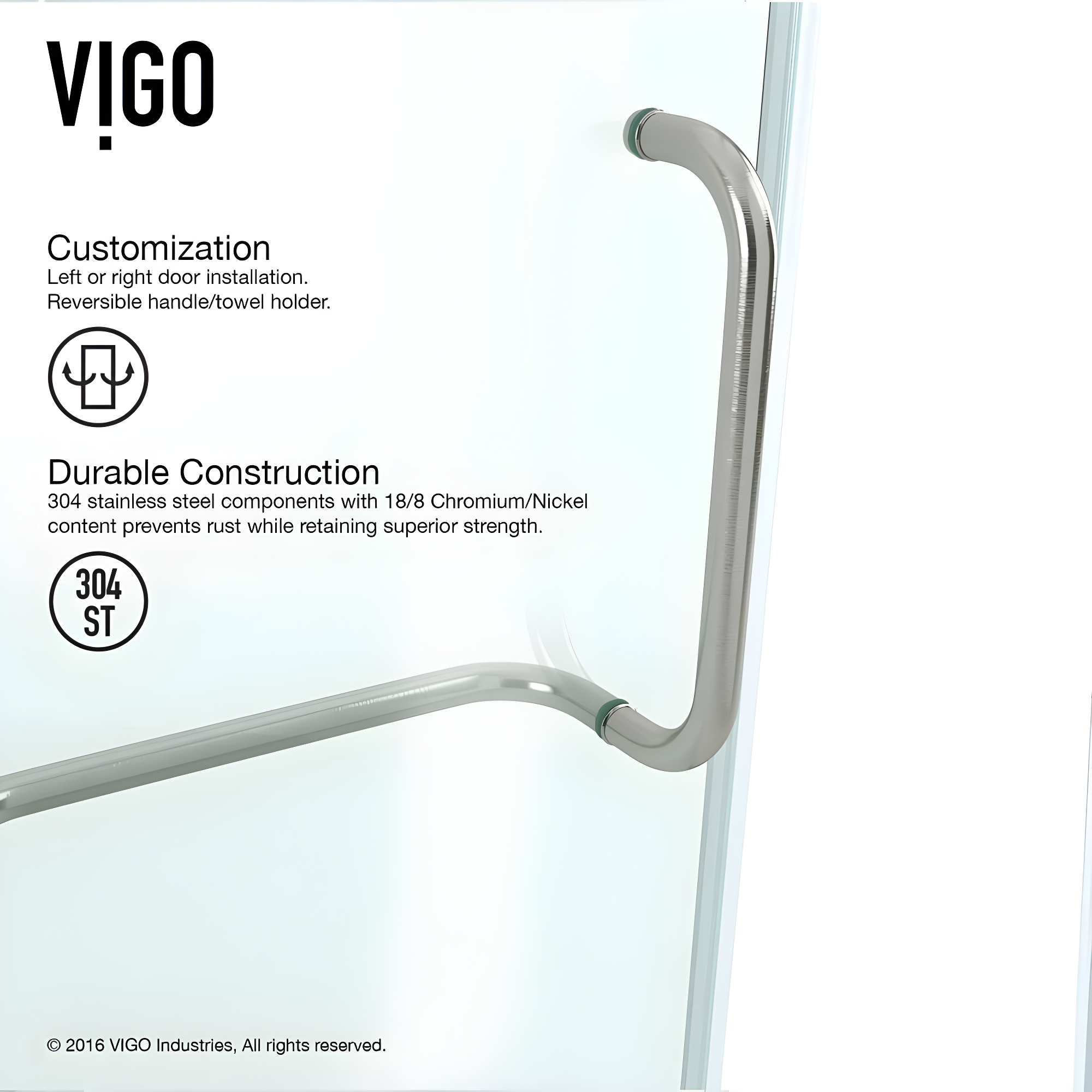 Piedmont 34" W x 34" D x 73" H Hinged Frameless Shower Enclosure with 3/8Clear Glass