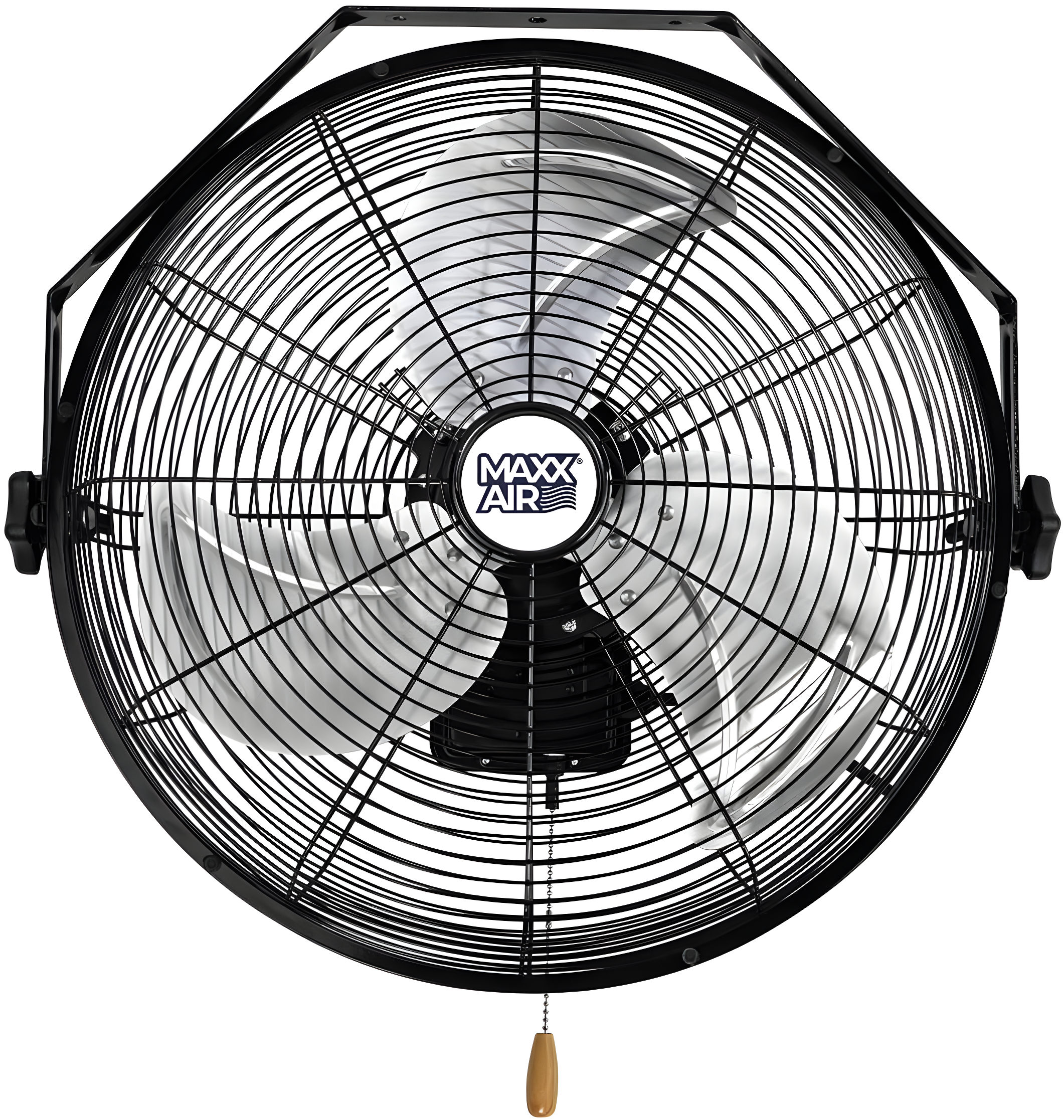 MaxxAir 18 in. 3-Speed Tilting Wall Mount Fan with Hanging Bar