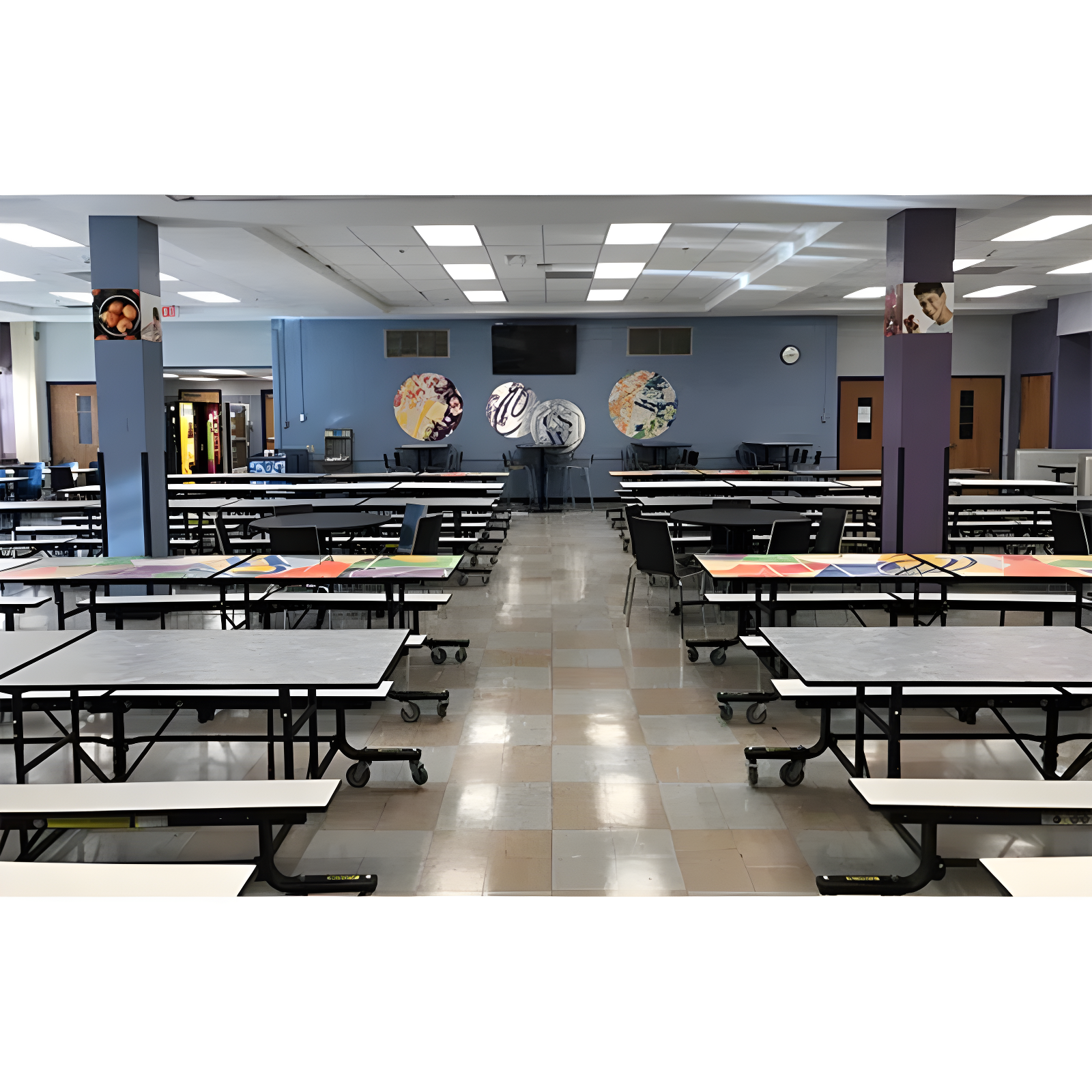 Palmer Hamilton Palmer Hamilton 145'' Rectangle Bench Cafeteria Table with Metal Frame