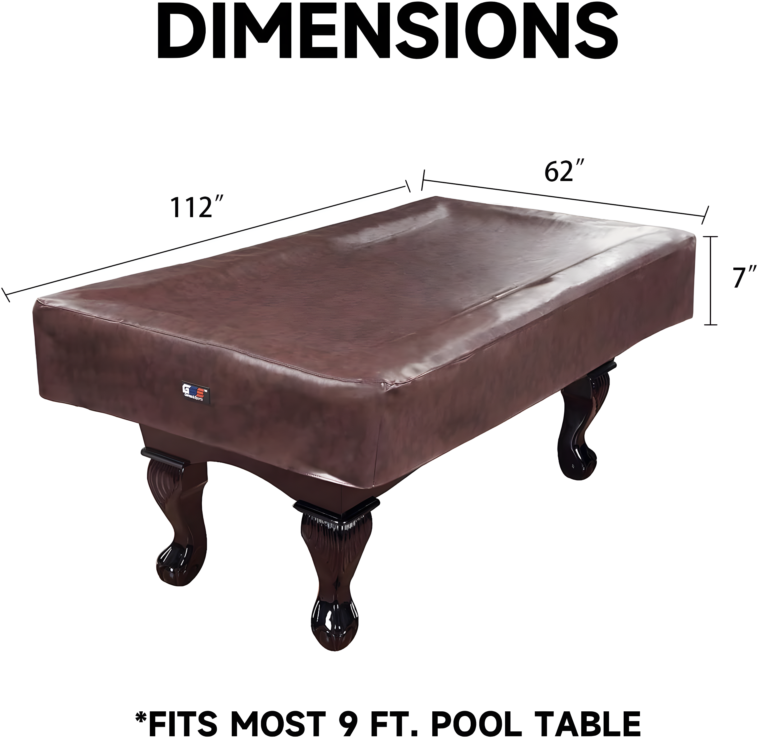 GSE Games & Sports Expert GSE 9' Brown leatheretteette Pool Table Cover, Tearproof Heavy-Duty Billiard Table Cover